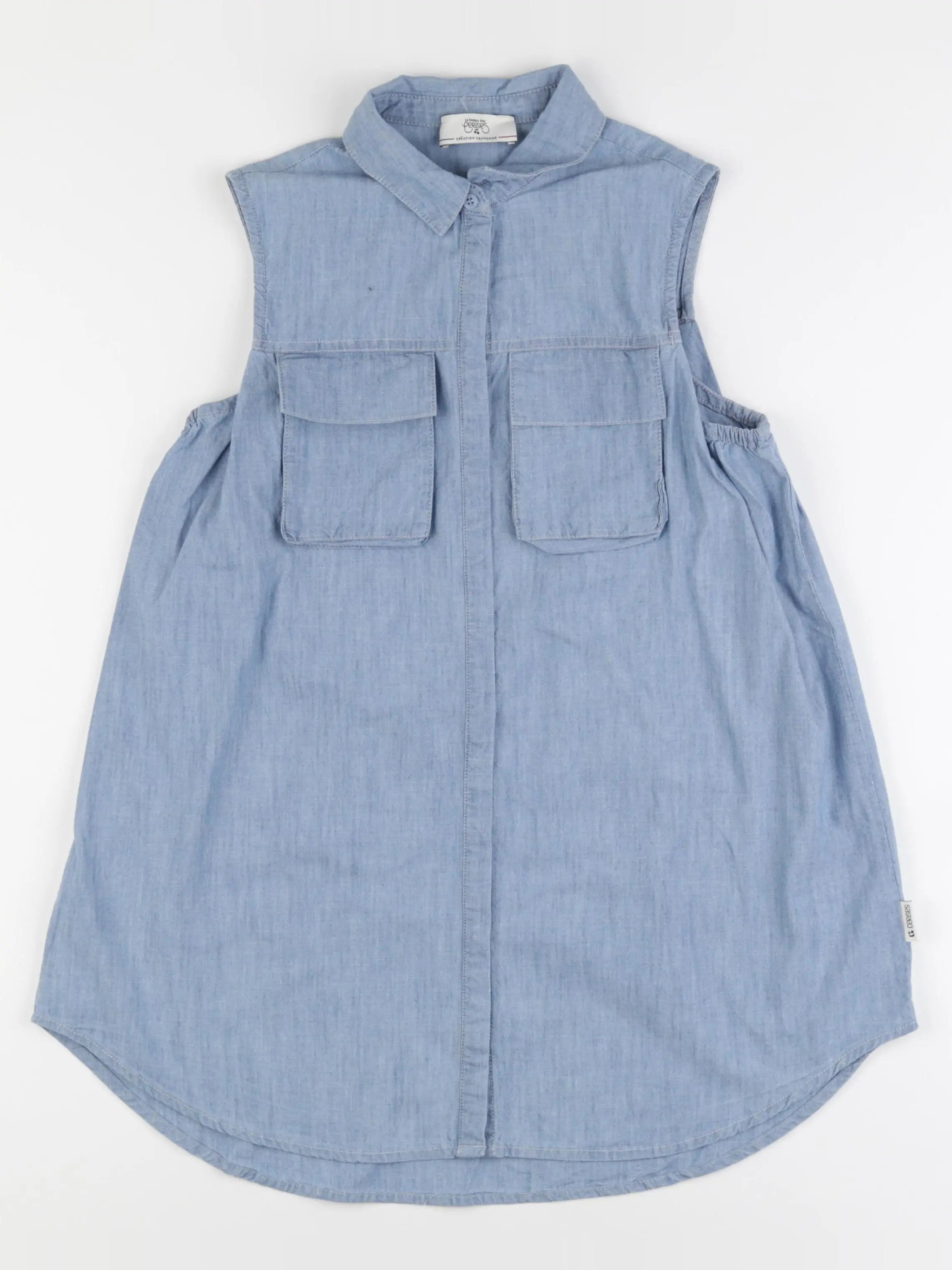 Le temps des cerises  - blouse bleu - 10 ans