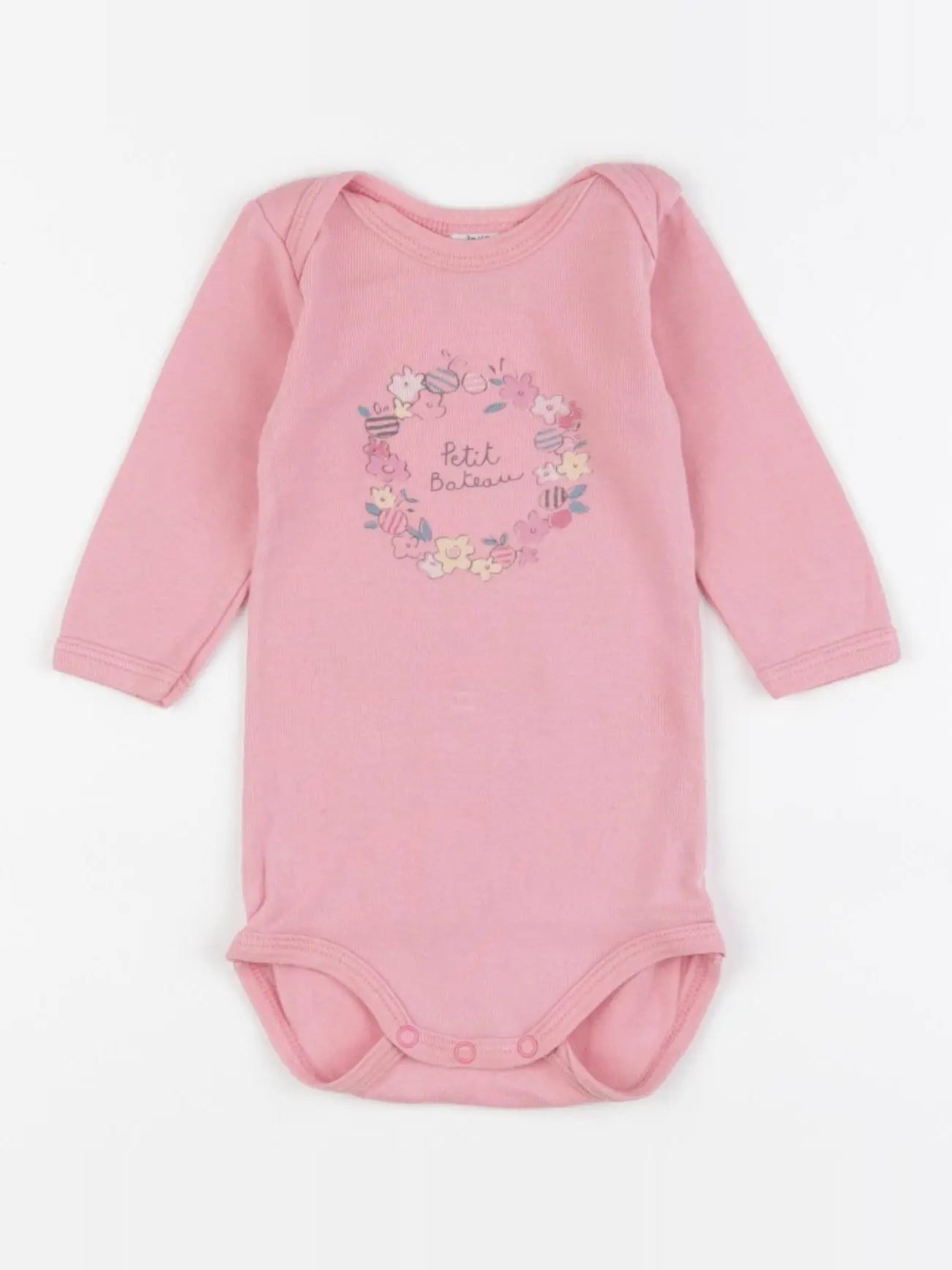 Petit Bateau - body rose - 3 mois