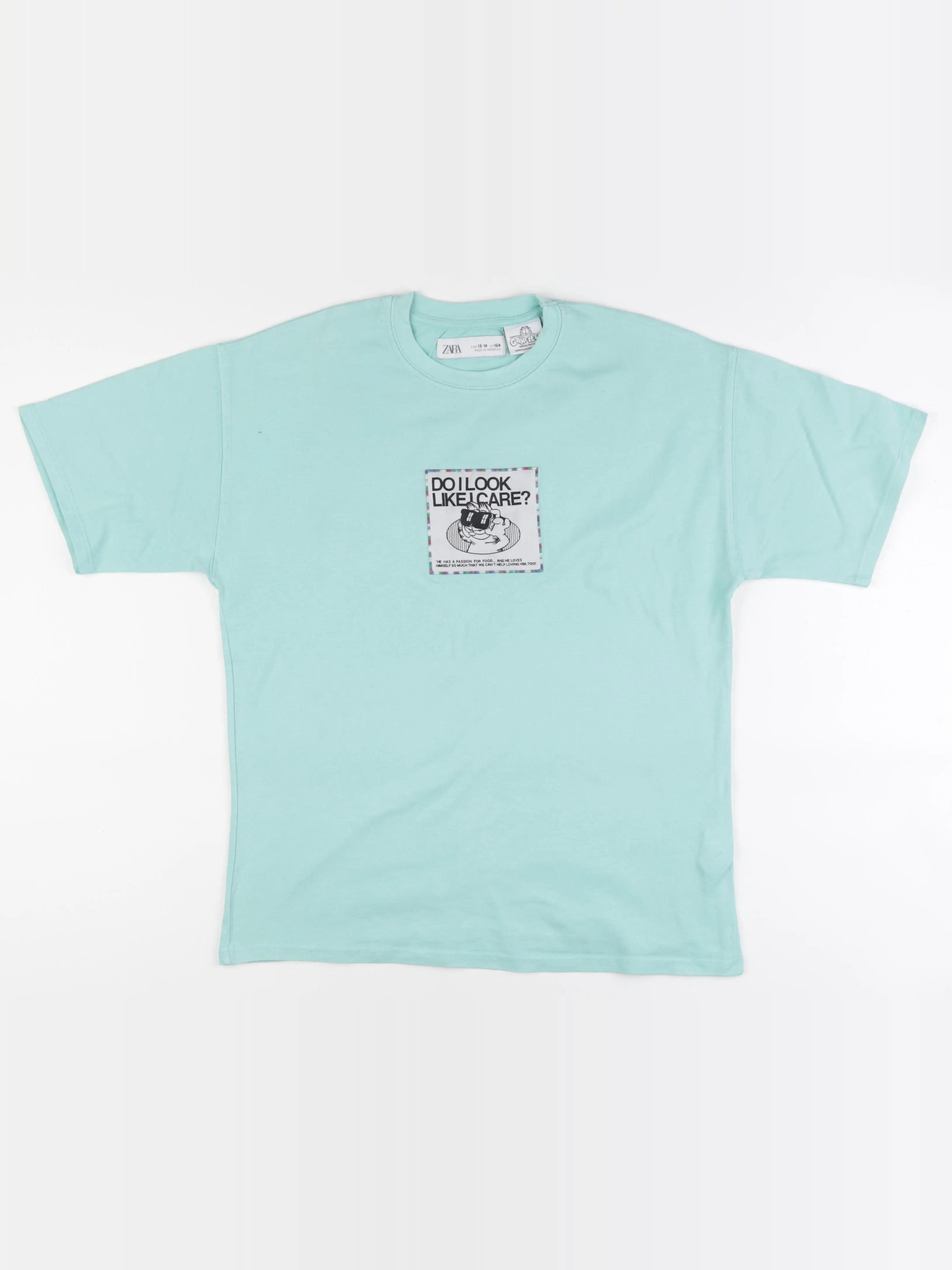 Zara - tee-shirt imprimé au dos bleu, vert - 13/14 ans