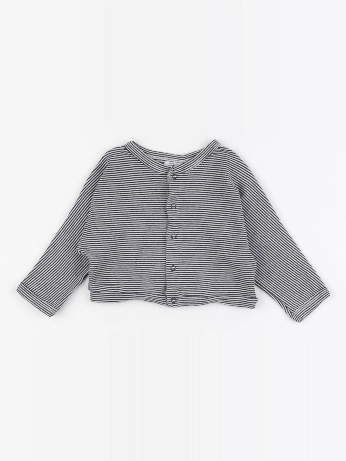 Petit Bateau - tee-shirt blanc, noir - 6 mois