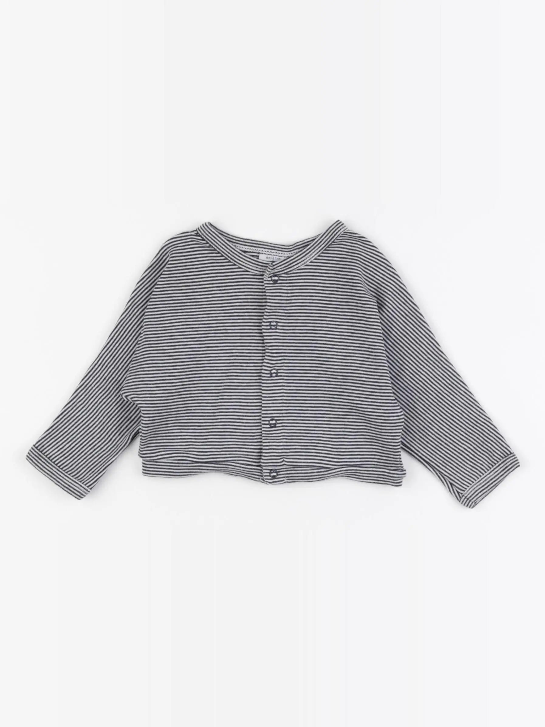 Petit Bateau - tee-shirt blanc, noir - 6 mois