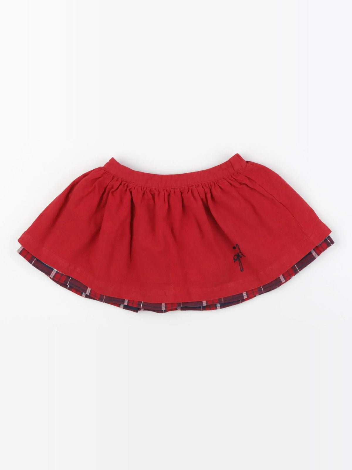 Vertbaudet - jupe réversible rouge - 2 ans