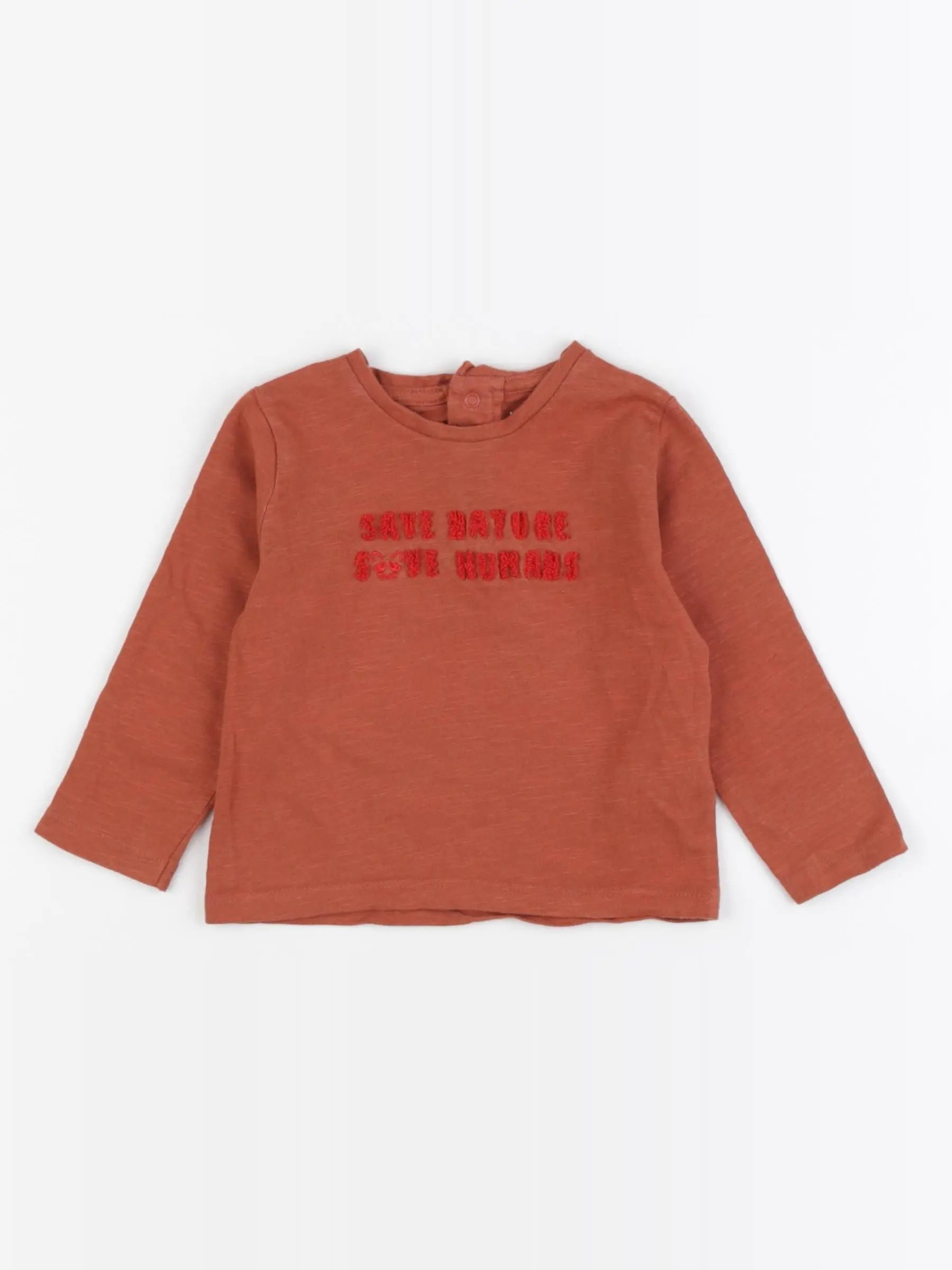 Vertbaudet - tee-shirt marron - 12 mois