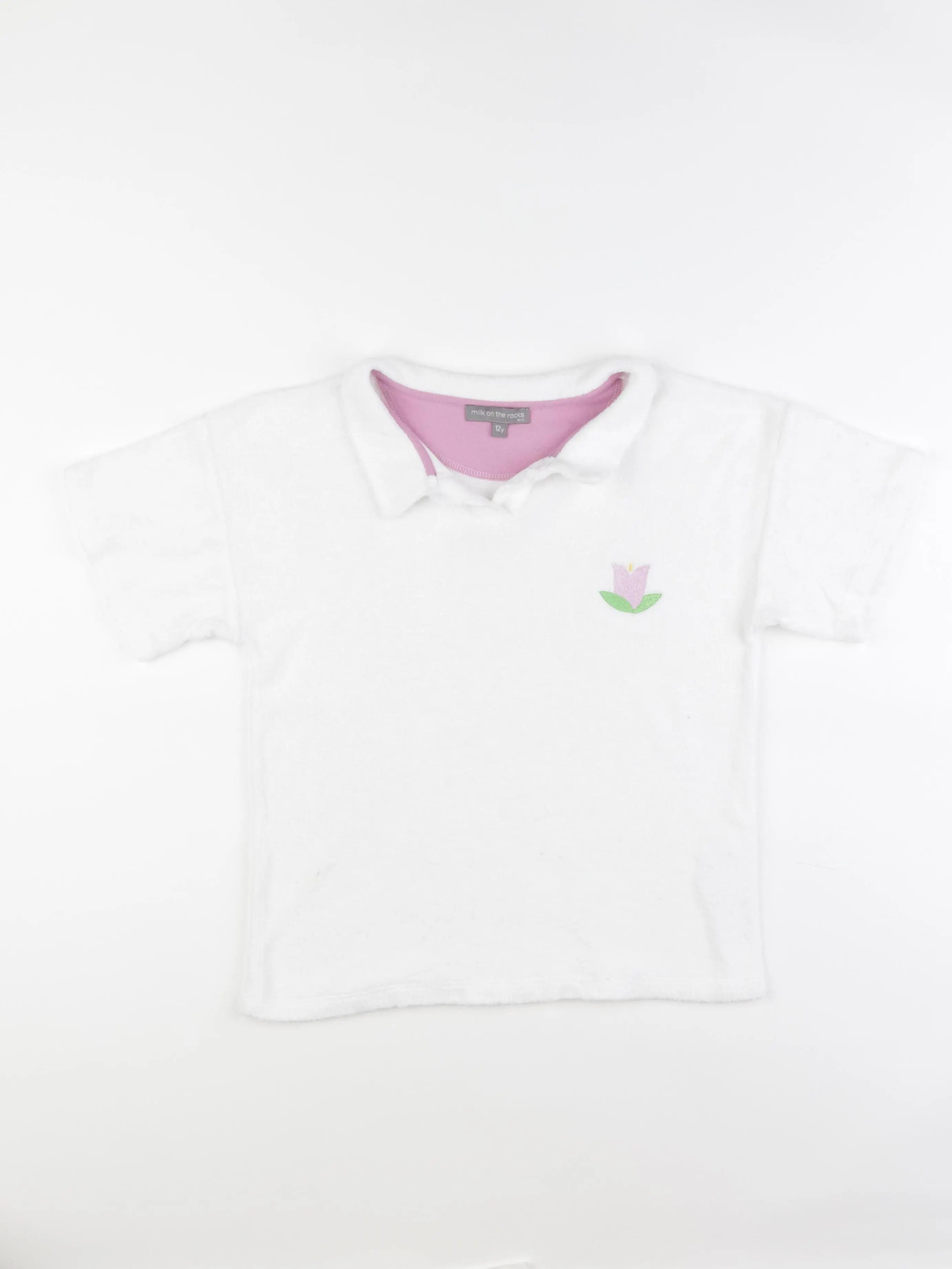 Milk on the rocks - polo blanc - 12 ans