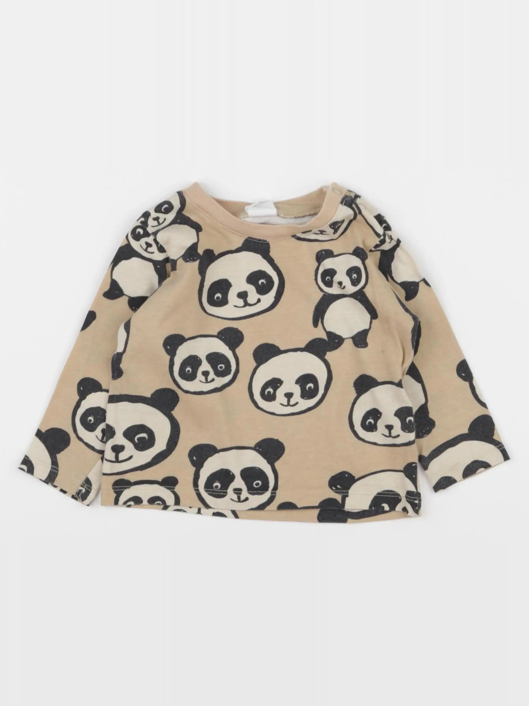 H&M - tee-shirt marron, beige - 4/6 mois