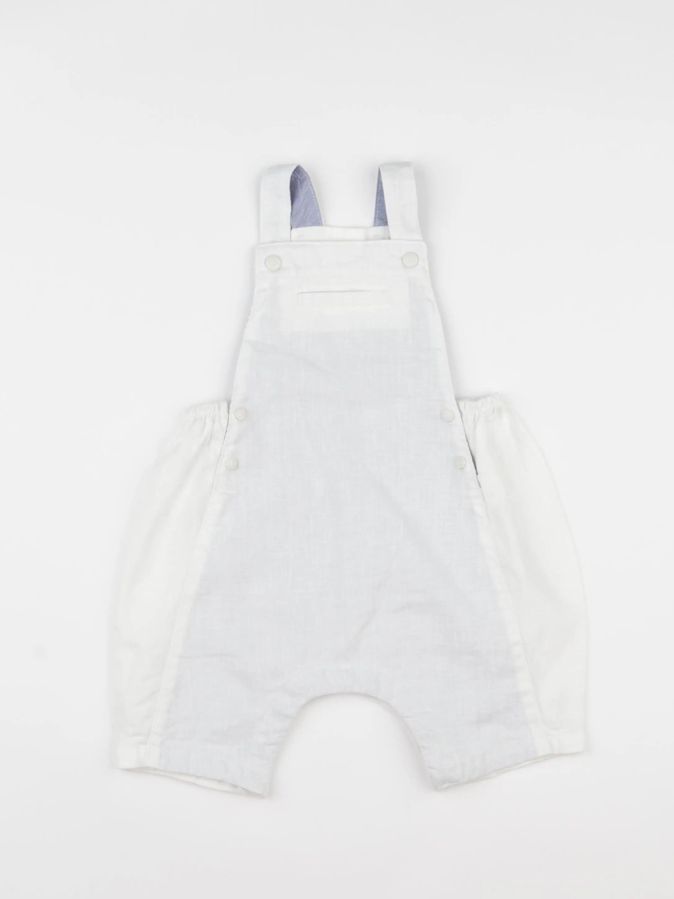 Petit Bateau - salopette blanc - 12 mois