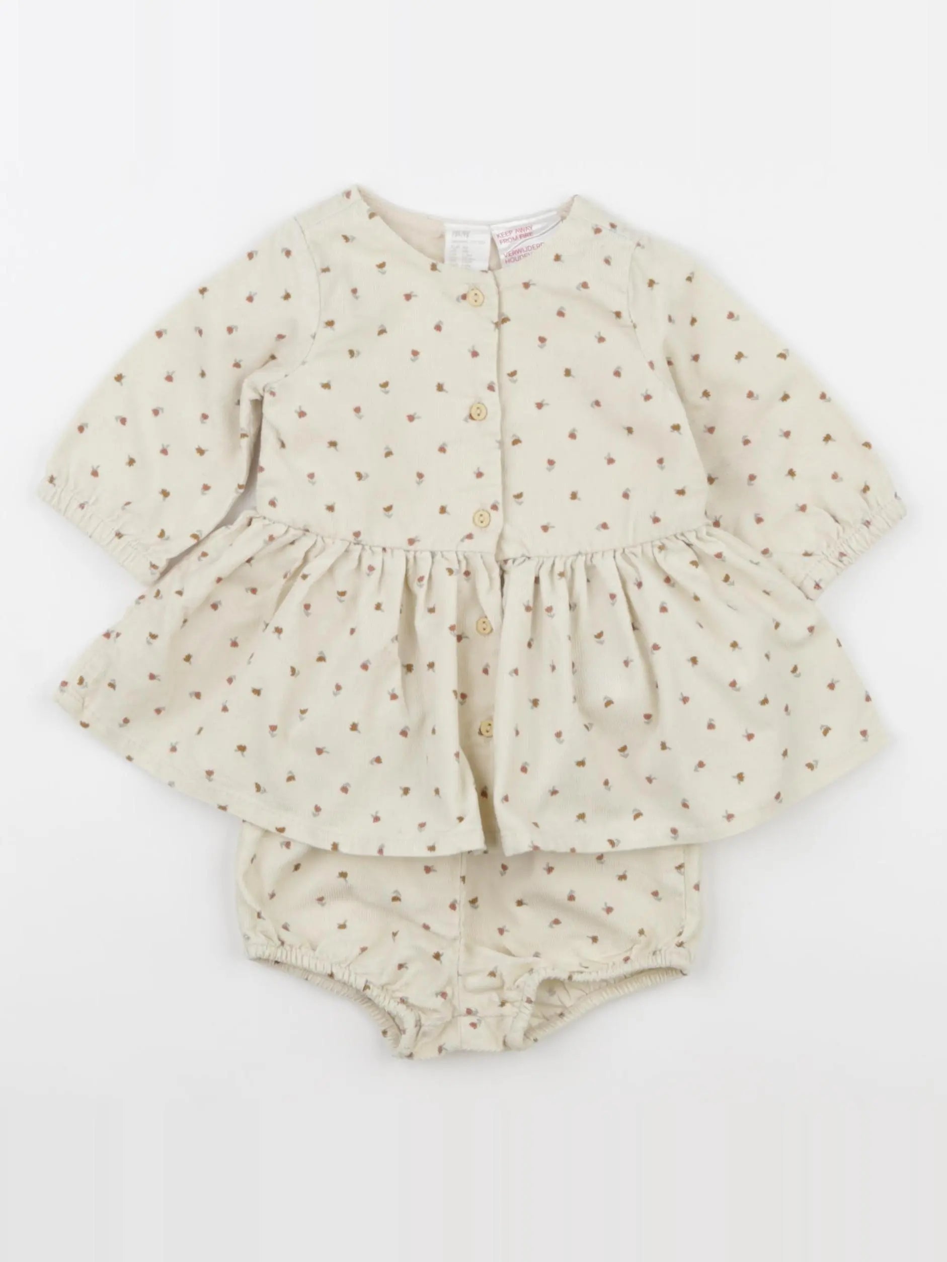 H&M - robe beige - 1/2 mois