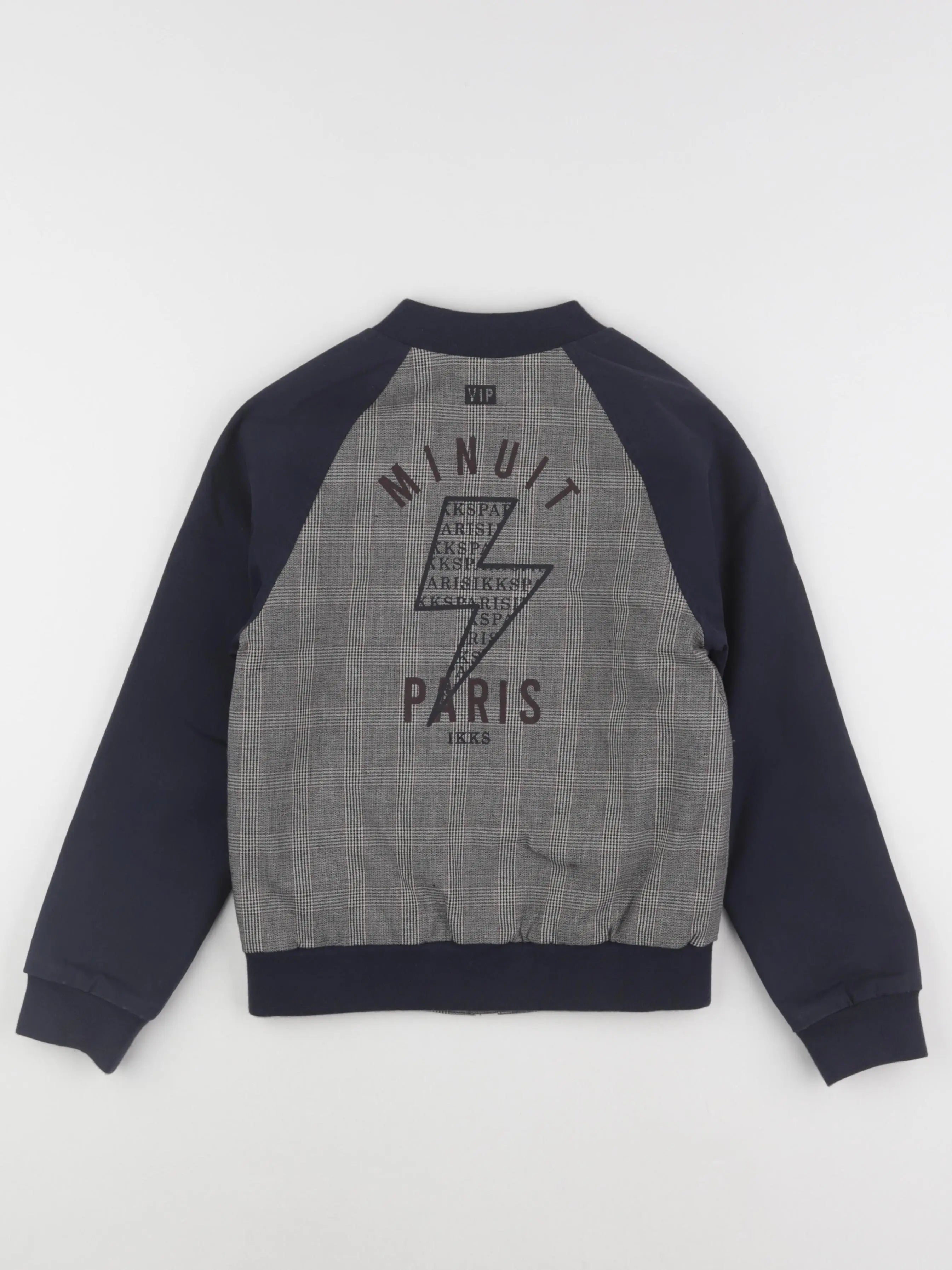 IKKS - veste imprimé au dos bleu, gris - 8 ans