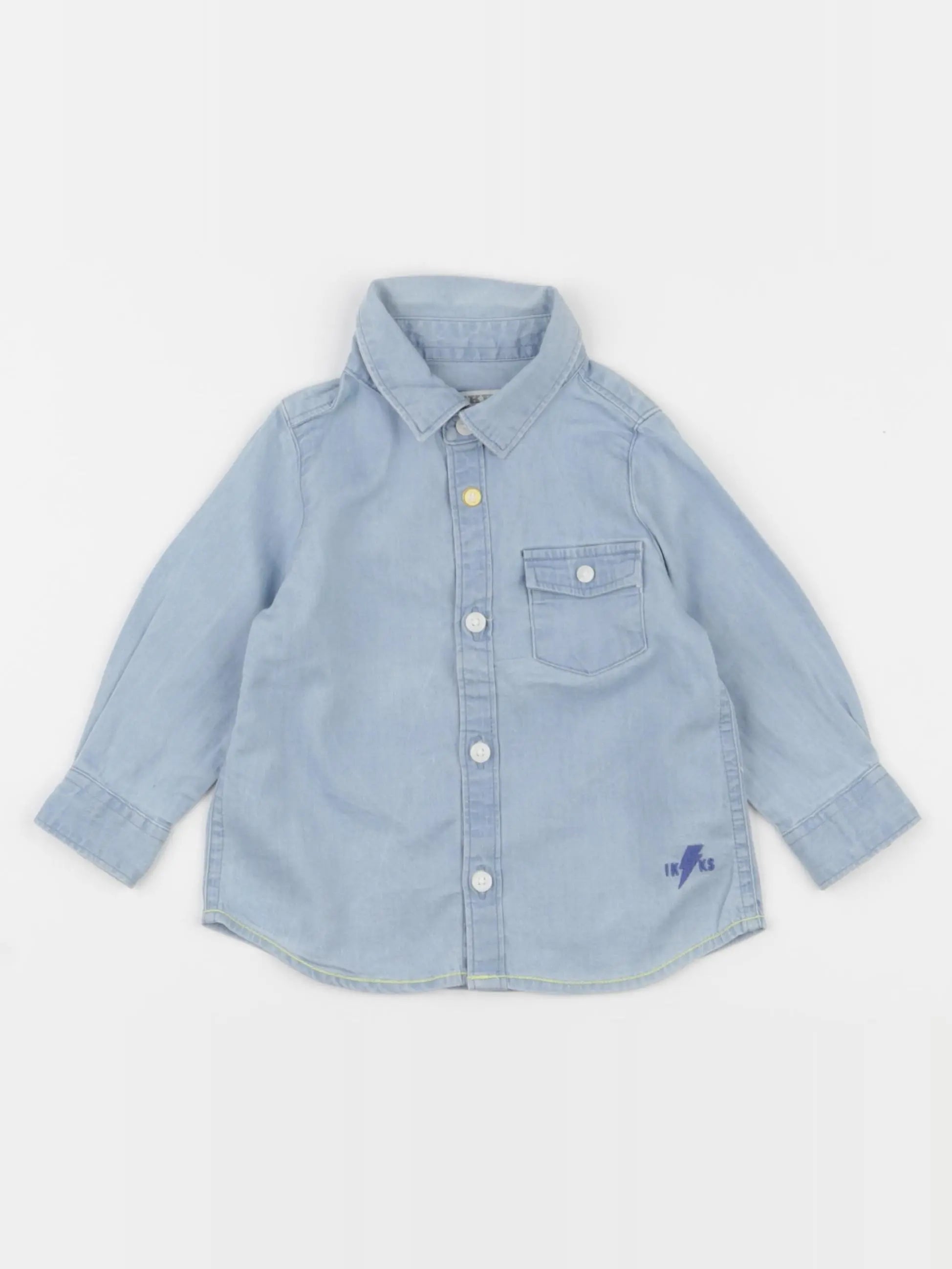 IKKS - chemise imprimé au dos bleu - 6 mois