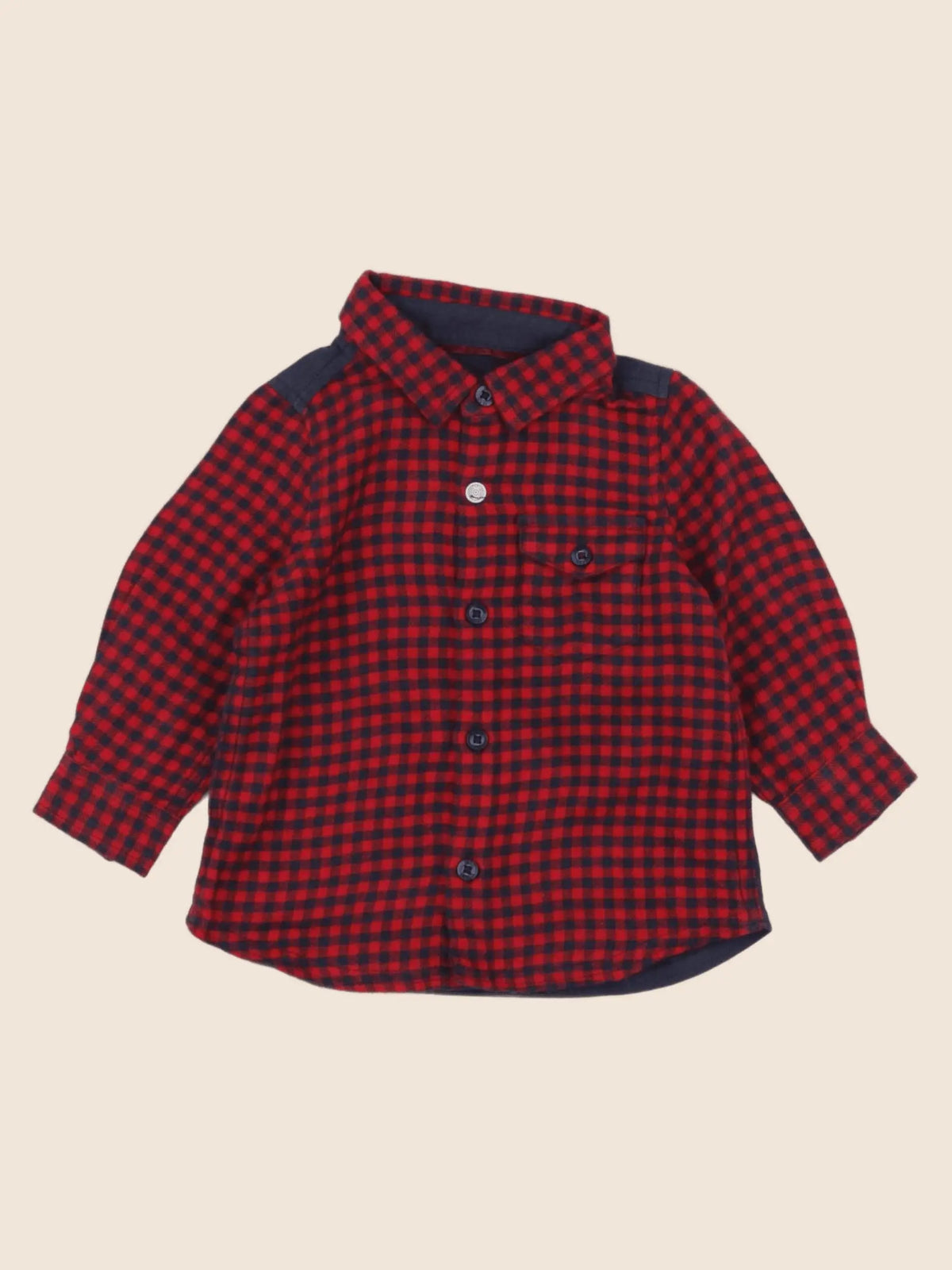 IKKS - chemise imprimé au dos rouge, bleu - 6 mois