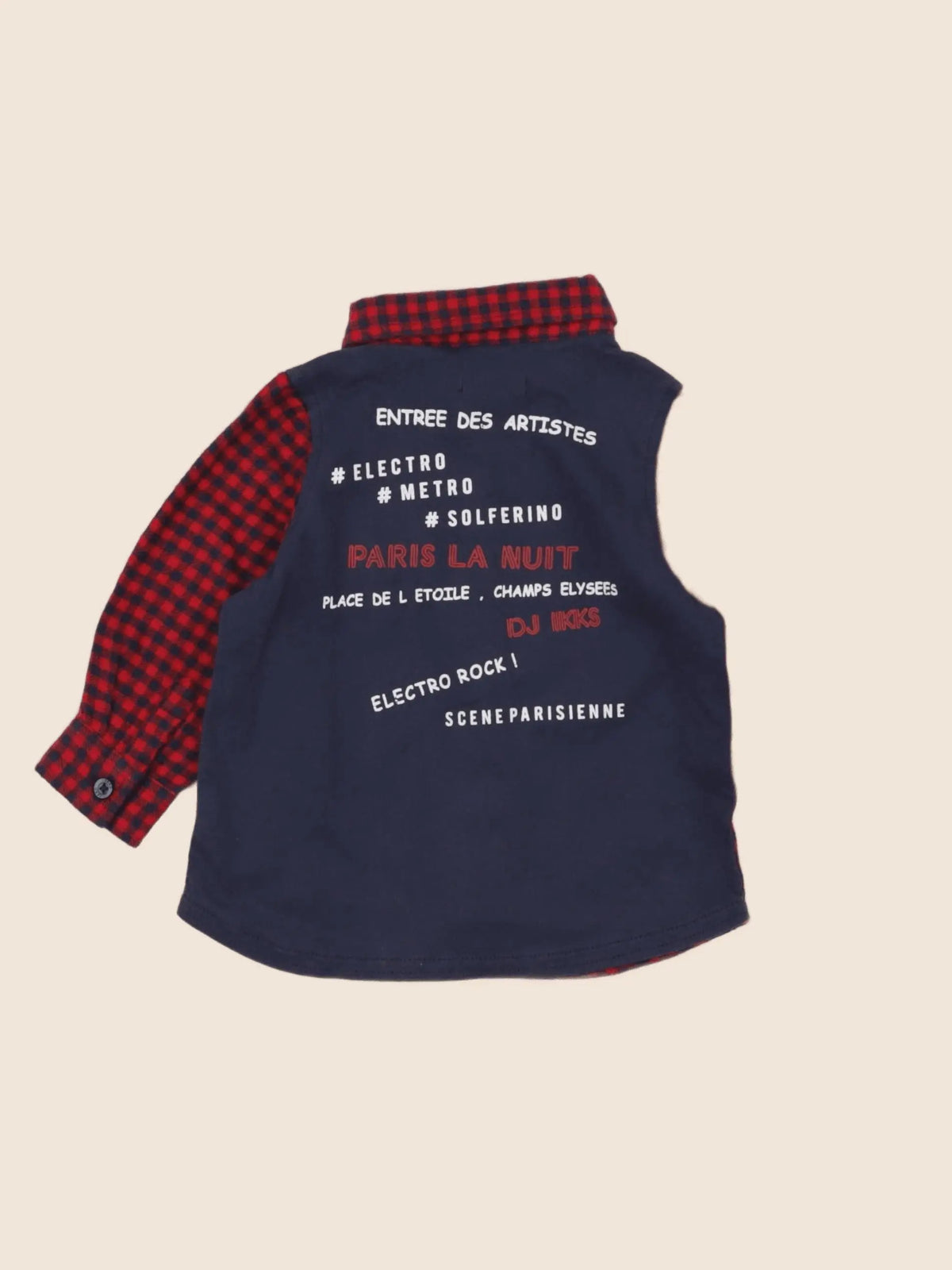 IKKS - chemise imprimé au dos rouge, bleu - 6 mois