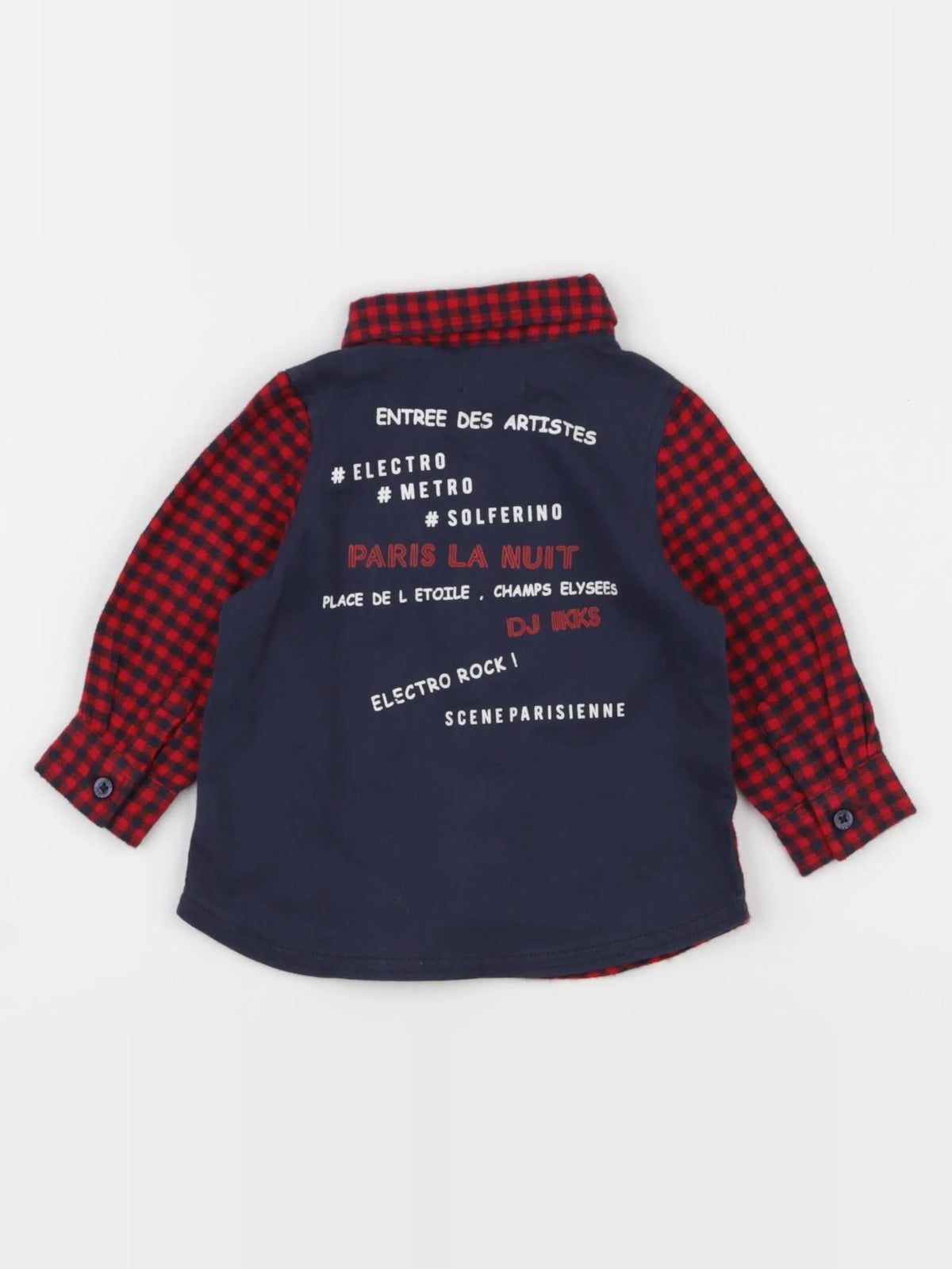 IKKS - chemise imprimé au dos rouge, bleu - 6 mois