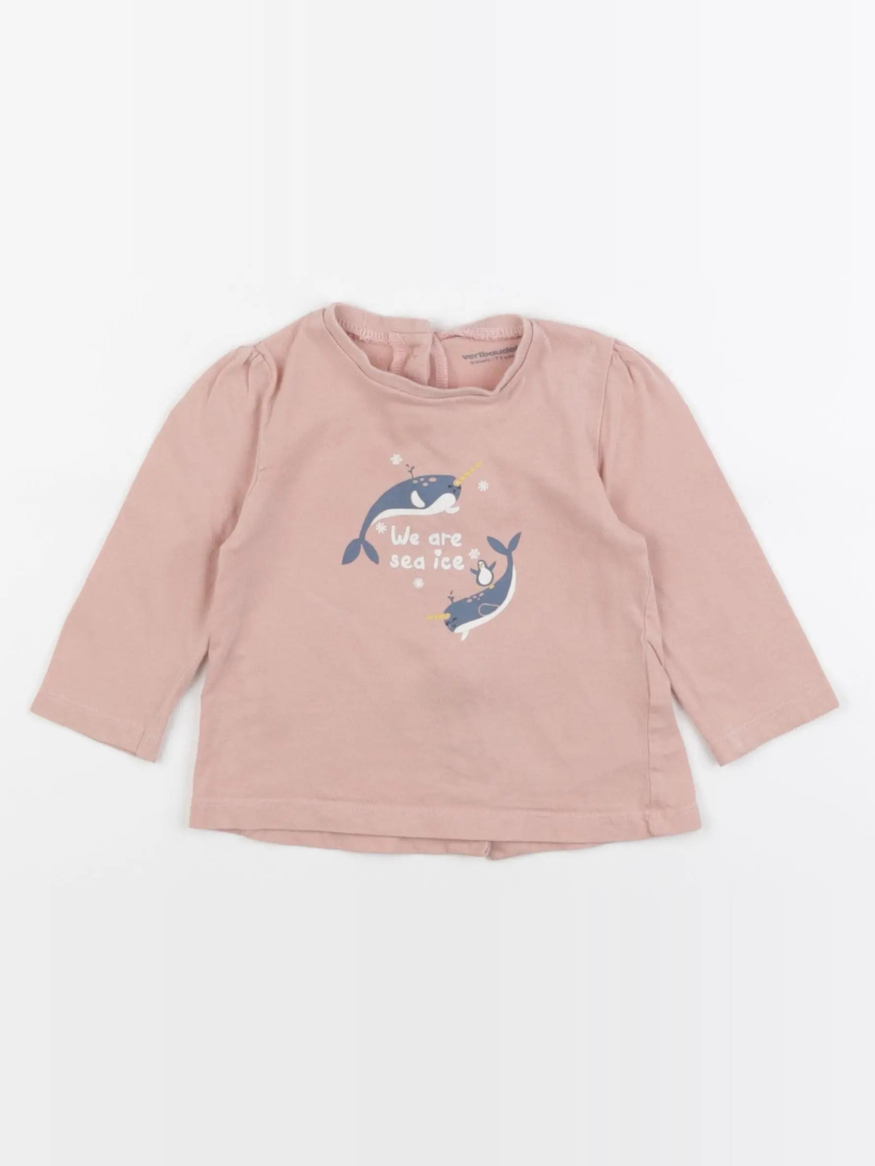 Vertbaudet - tee-shirt rose - 9 mois