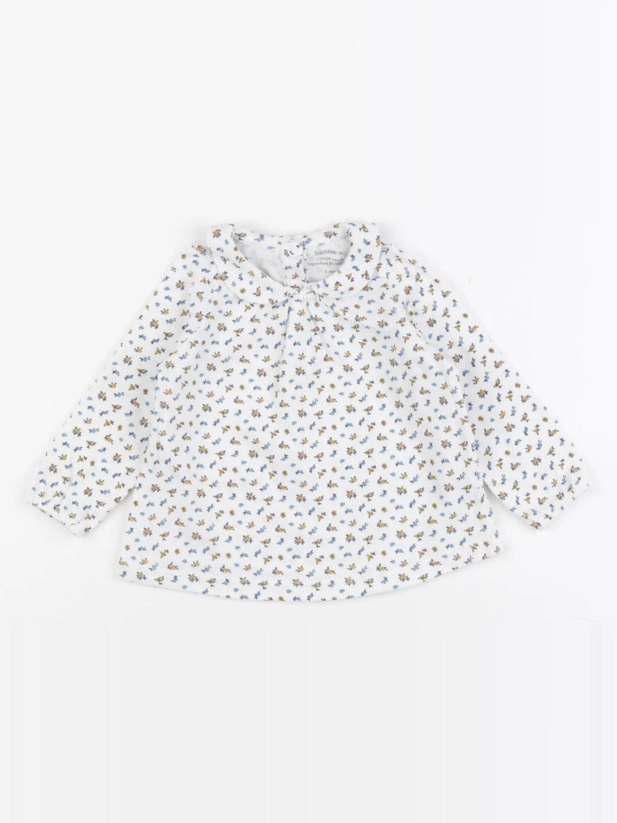 Boutchou - tee-shirt blanc, bleu - 6 mois