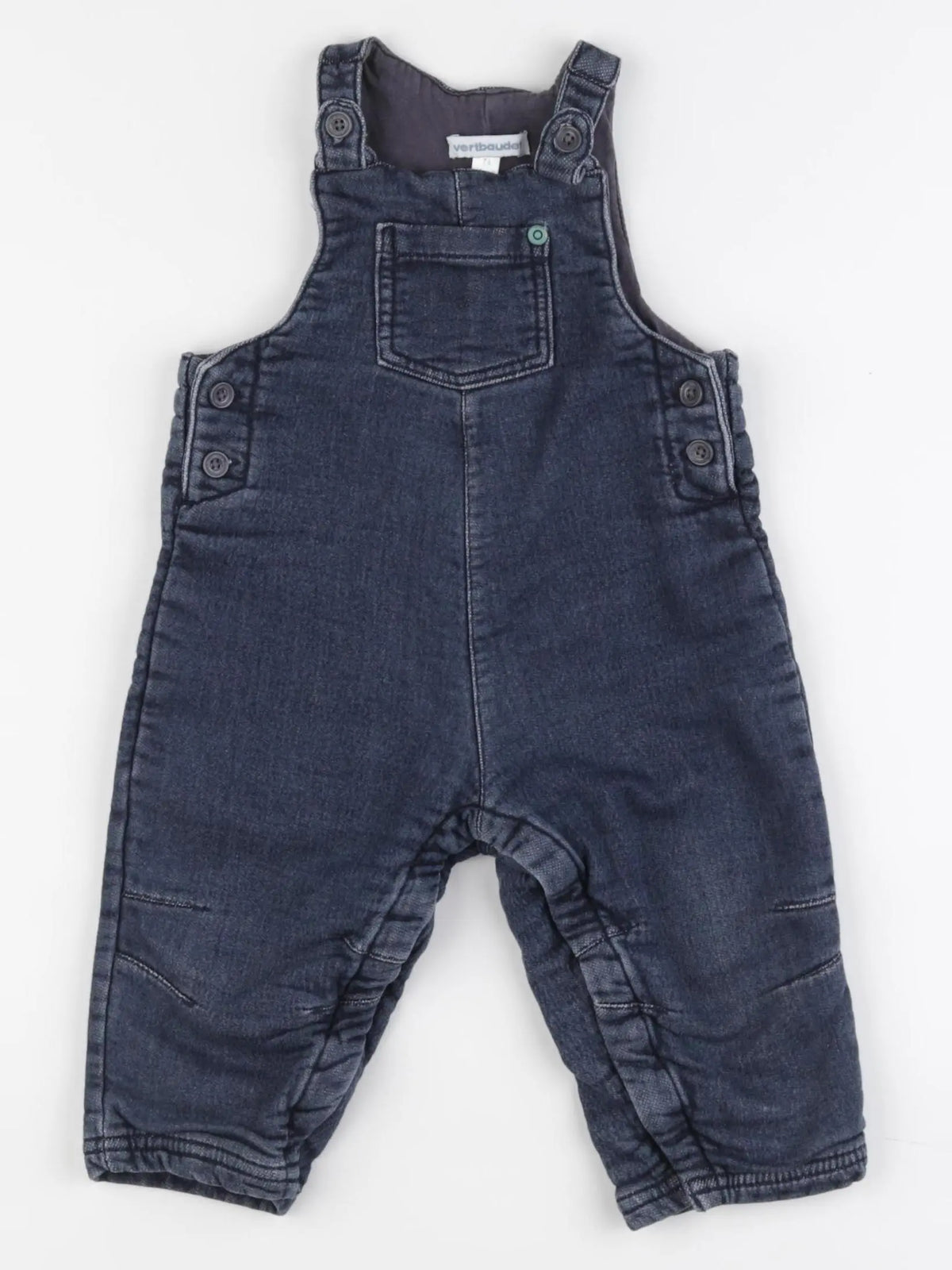 Vertbaudet - salopette doublé bleu - 12 mois