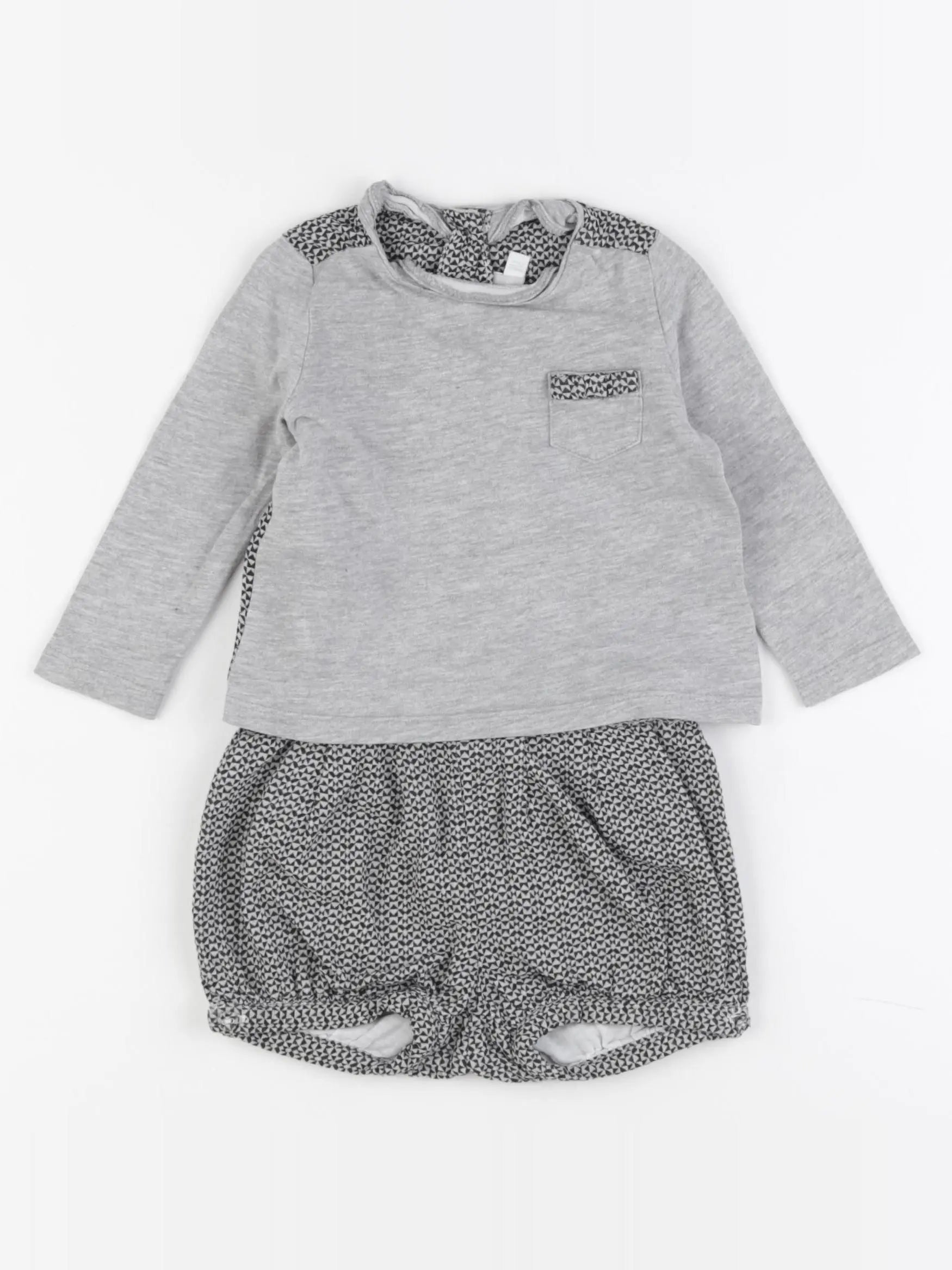 Natalys - ensemble gris - 9 mois