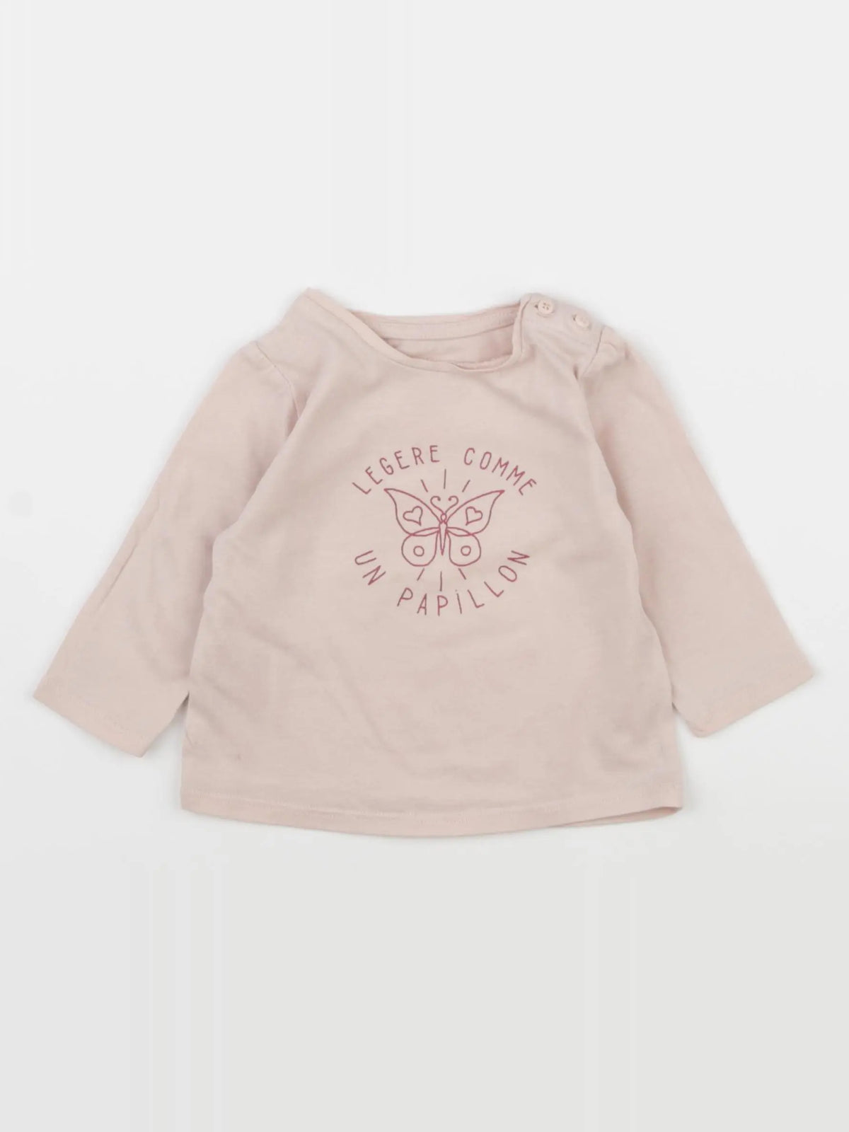 Vertbaudet - tee-shirt rose - 6 mois