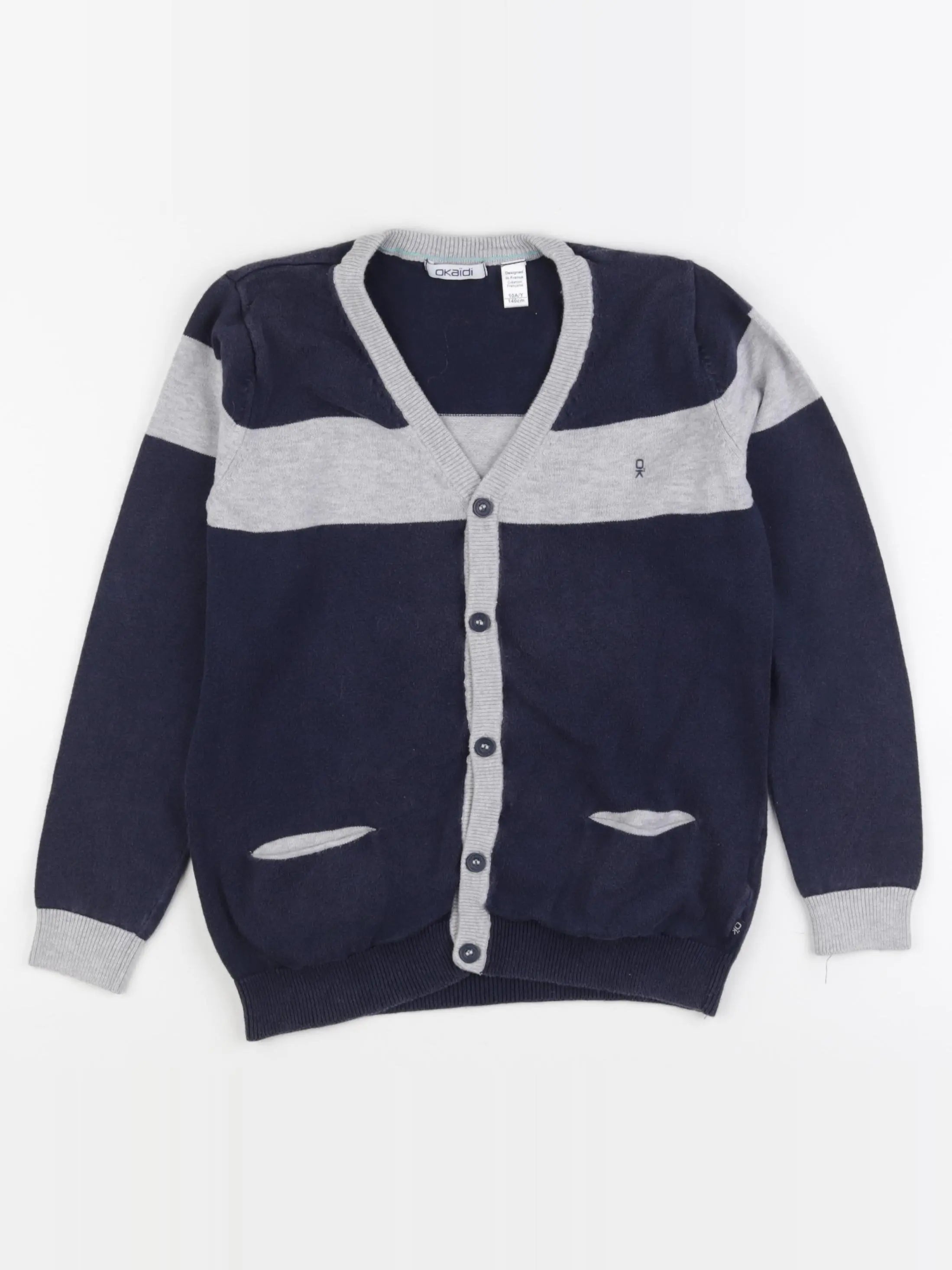 Okaidi - gilet bleu - 10 ans