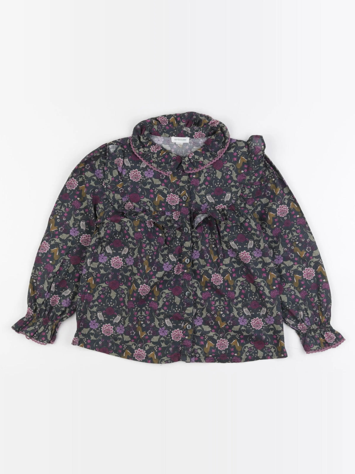 Vertbaudet - blouse vert, violet - 6 ans