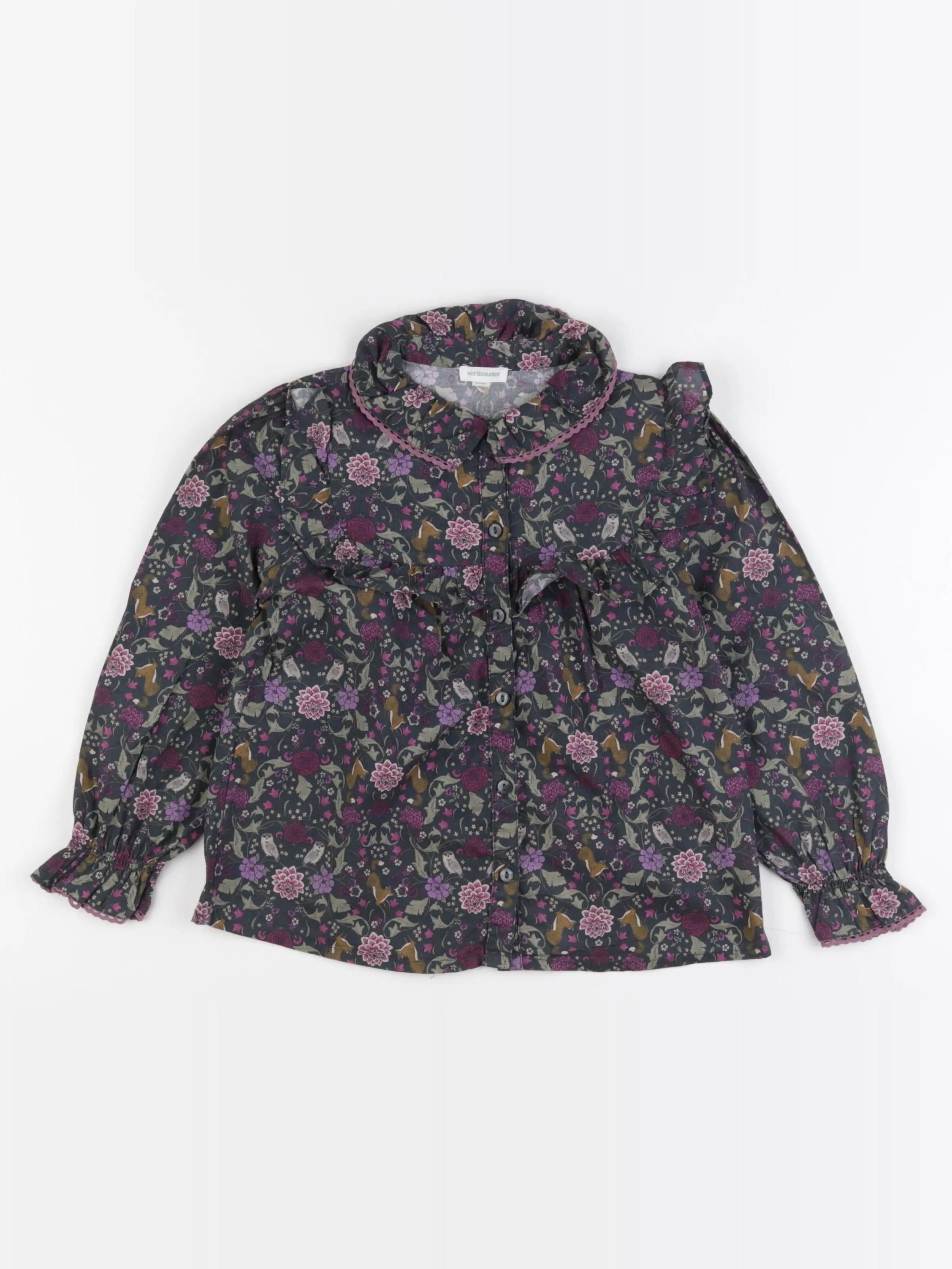 Vertbaudet - blouse vert, violet - 6 ans