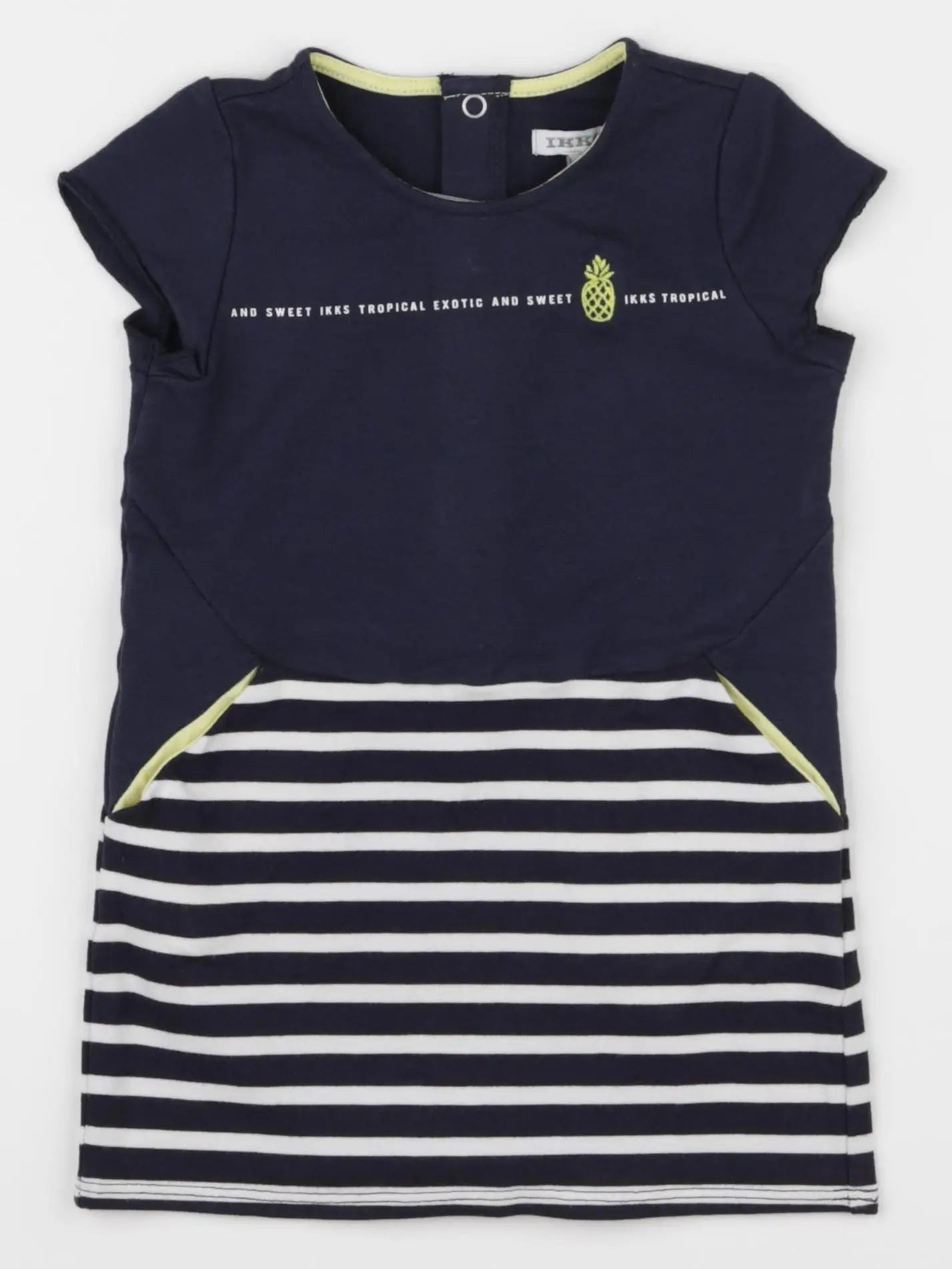 IKKS - robe bleu, blanc - 18 mois