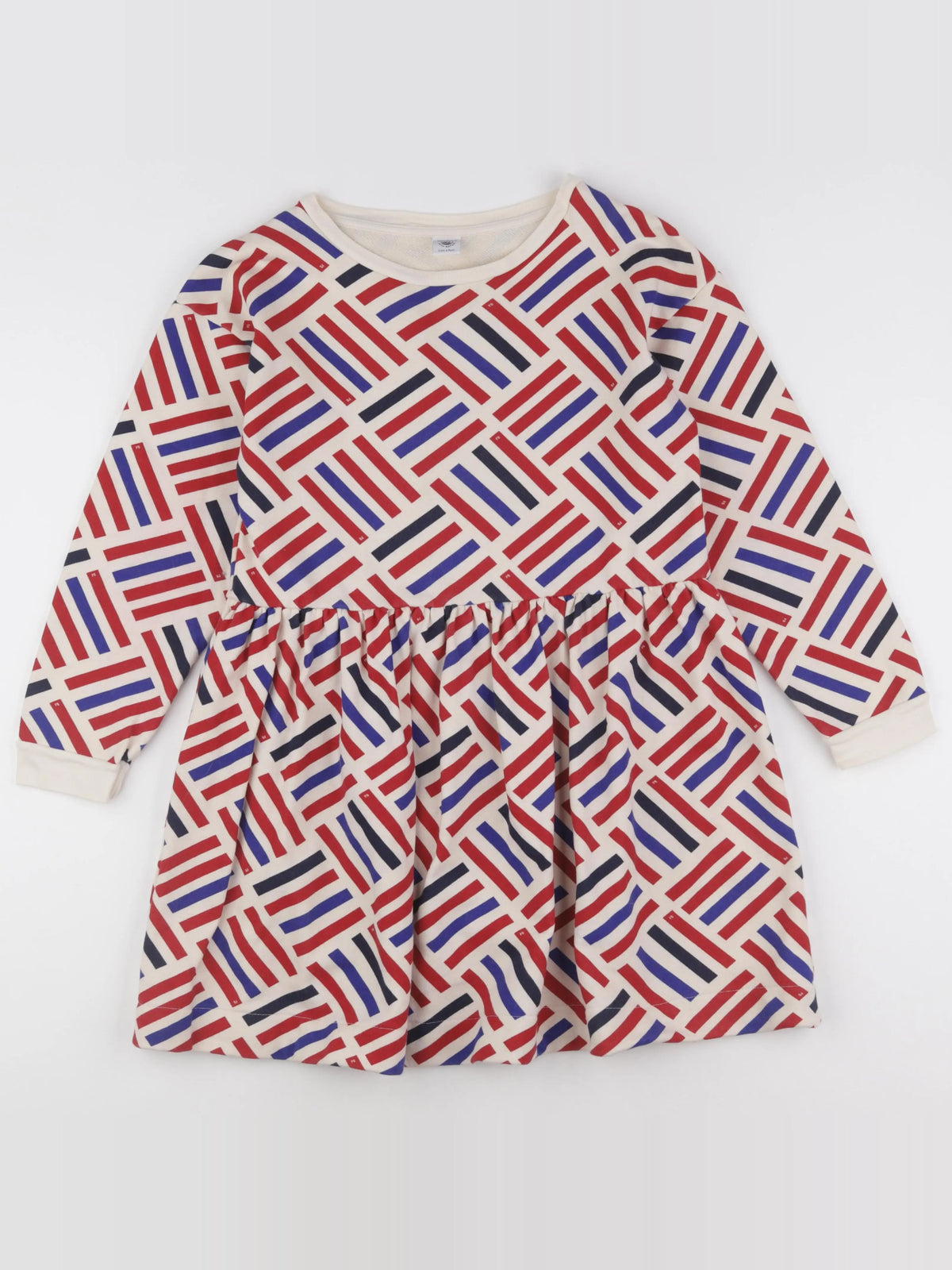 Petit Bateau - robe beige, bleu, rouge - 12 ans