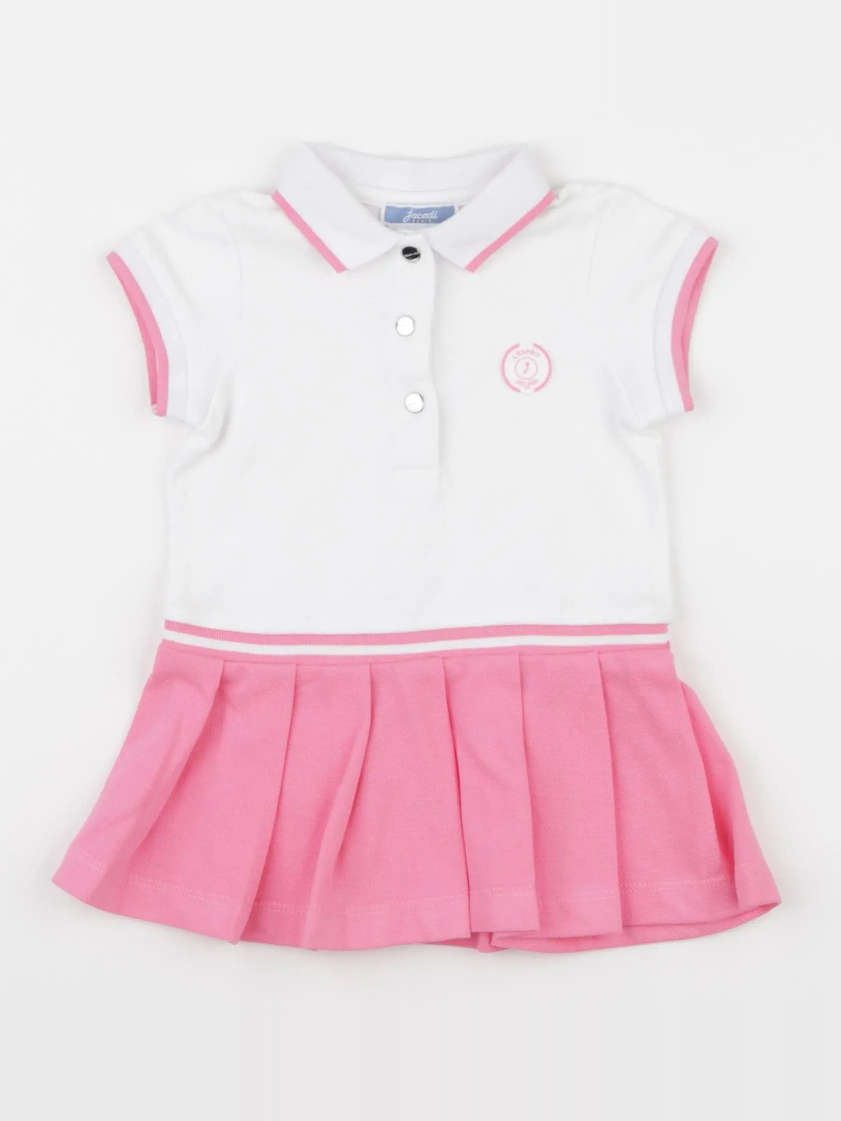 Jacadi - robe blanc, rose - 12 mois