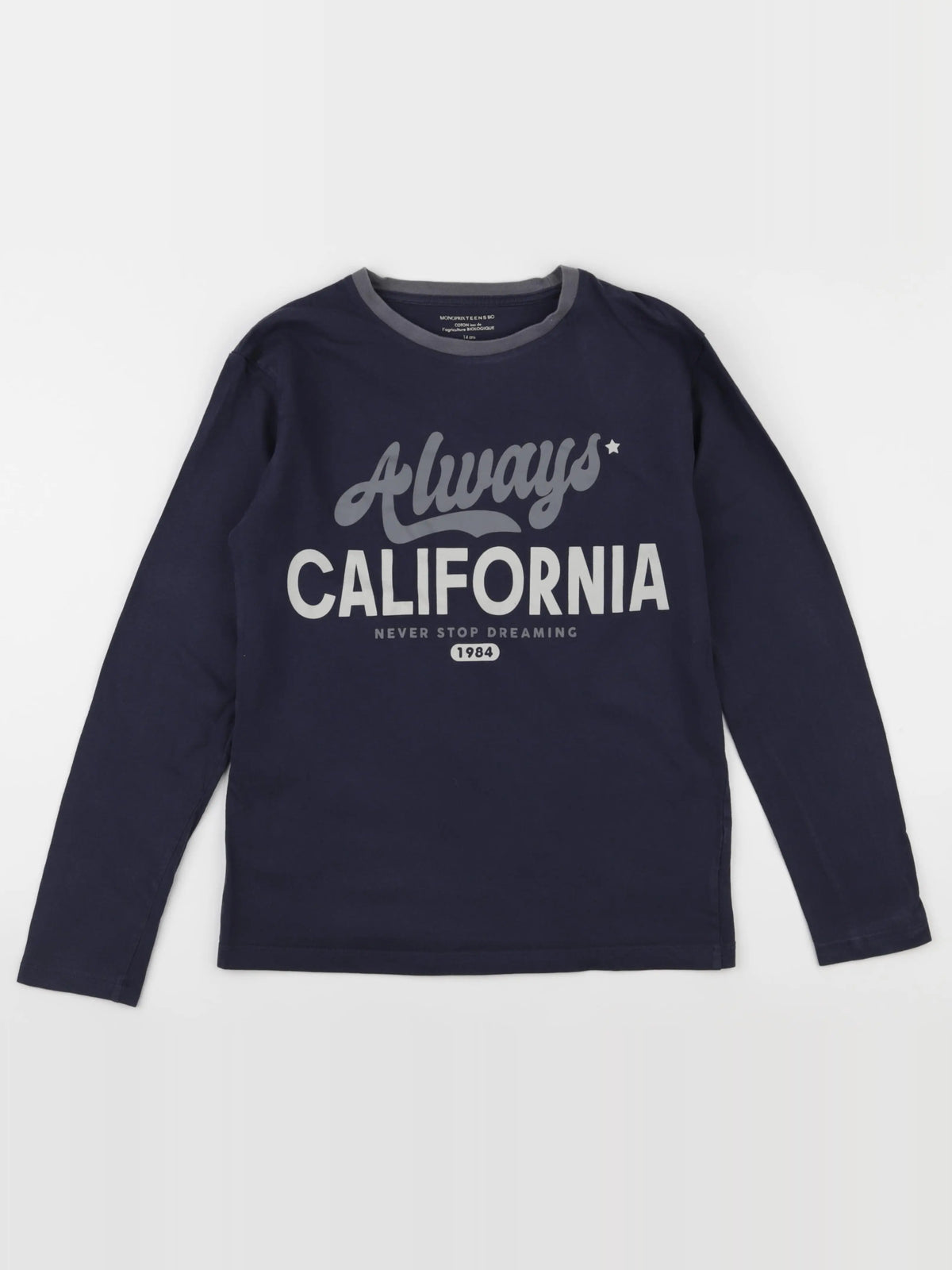 Monoprix - tee-shirt bleu - 14 ans