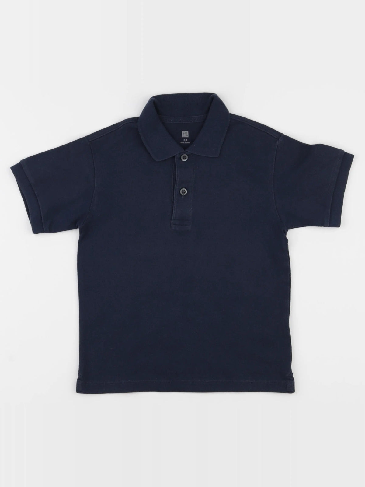 Uniqlo - polo bleu - 3/4 ans