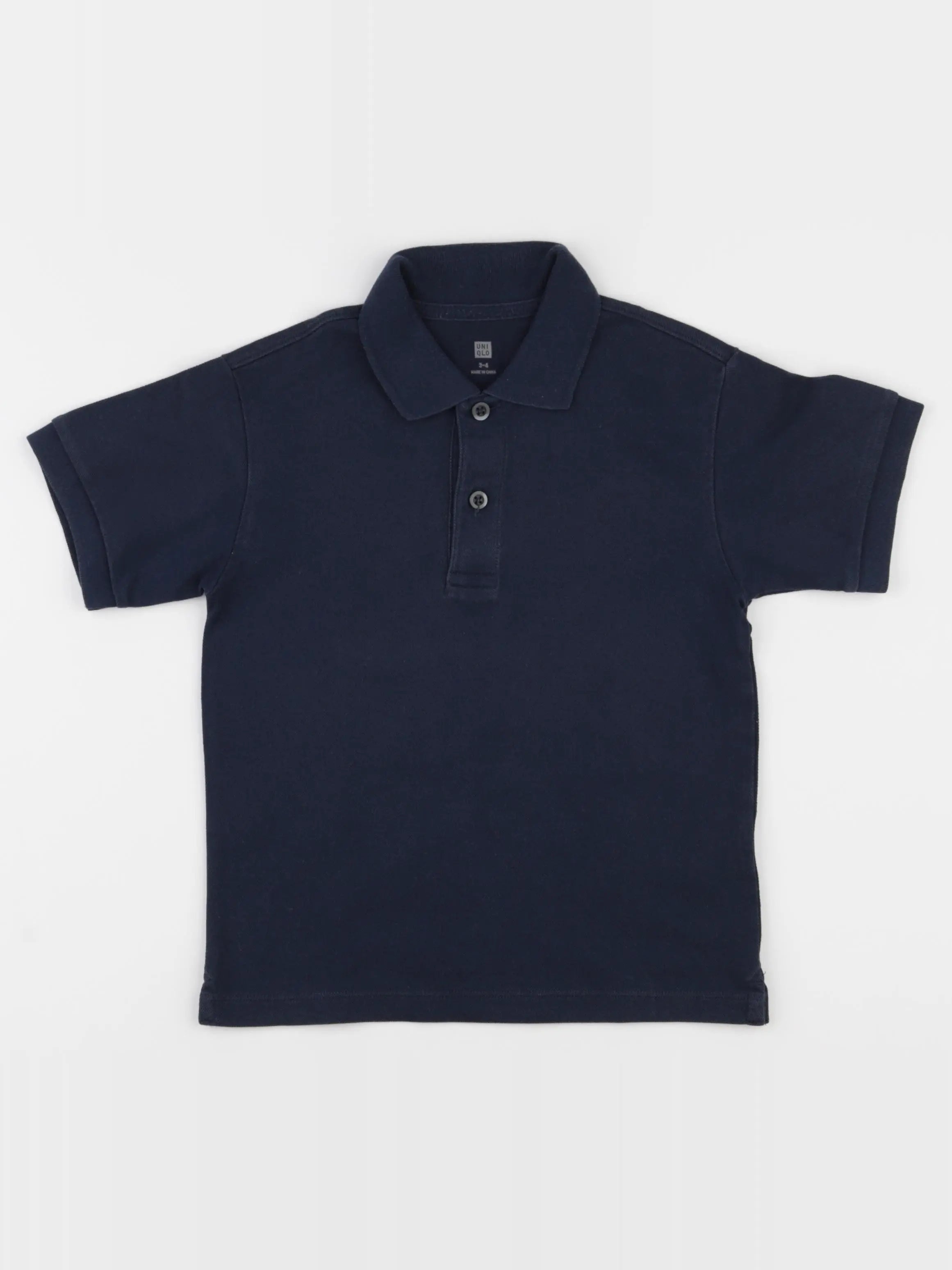 Uniqlo - polo bleu - 3/4 ans