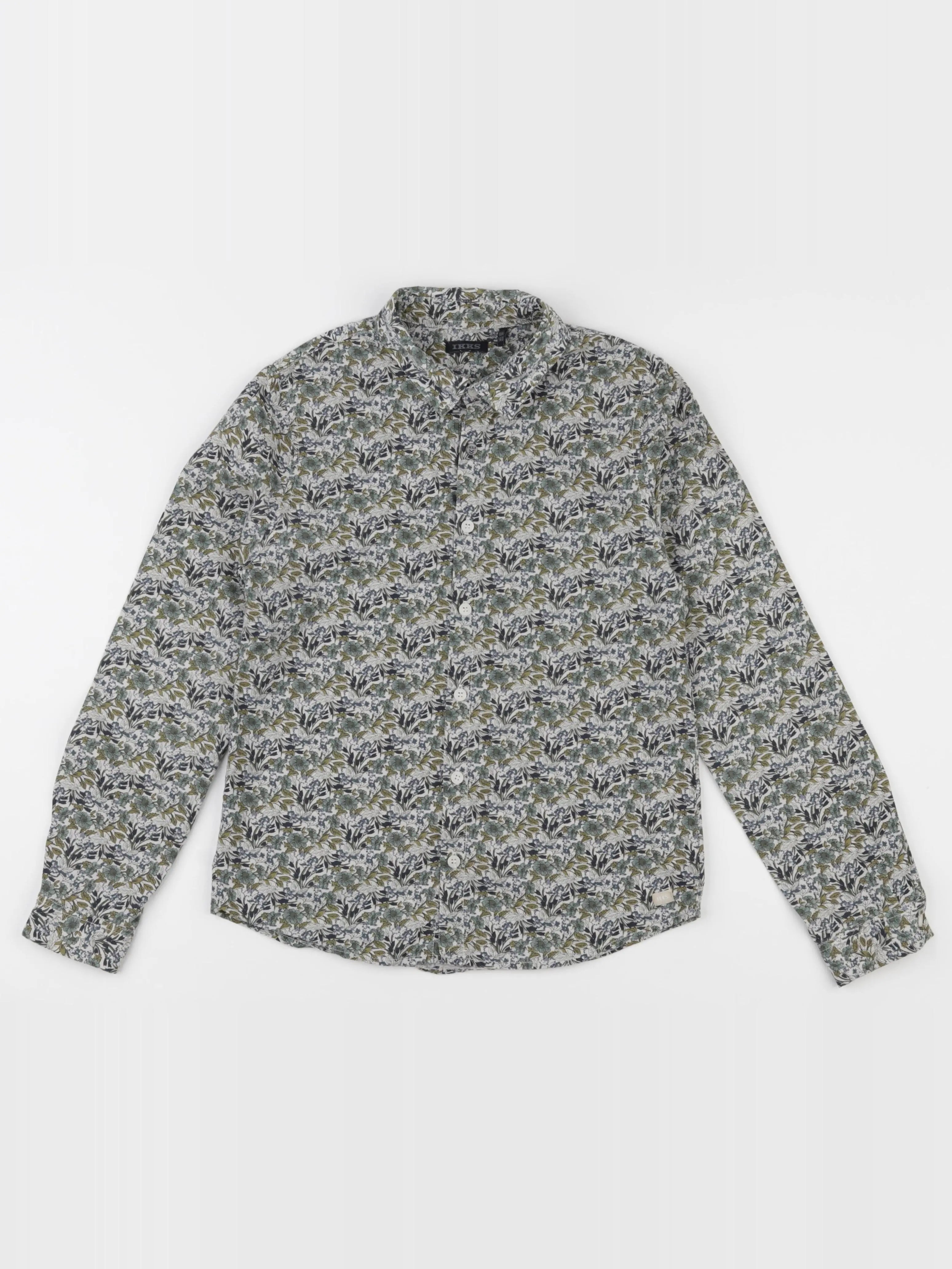 IKKS - chemise vert, blanc - 10 ans