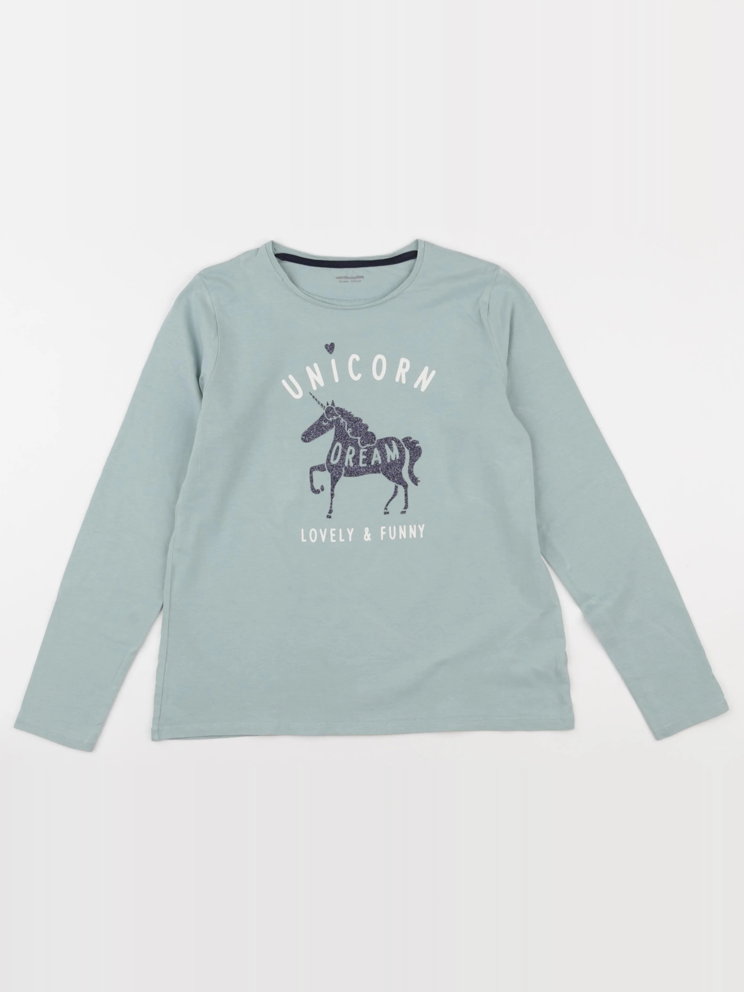 Vertbaudet - tee-shirt vert - 12 ans