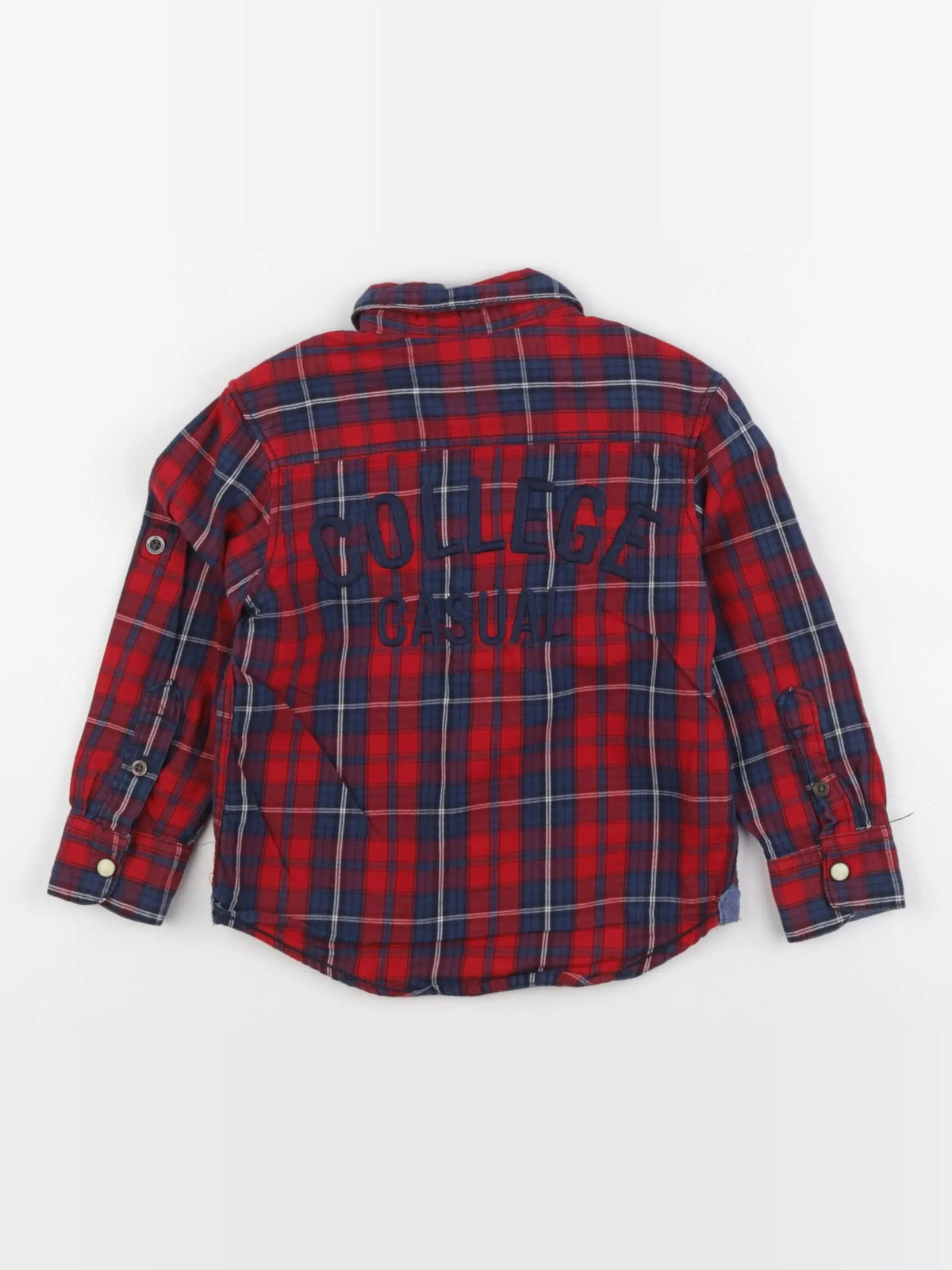 H&M - chemise bleu, rouge - 2/3 ans