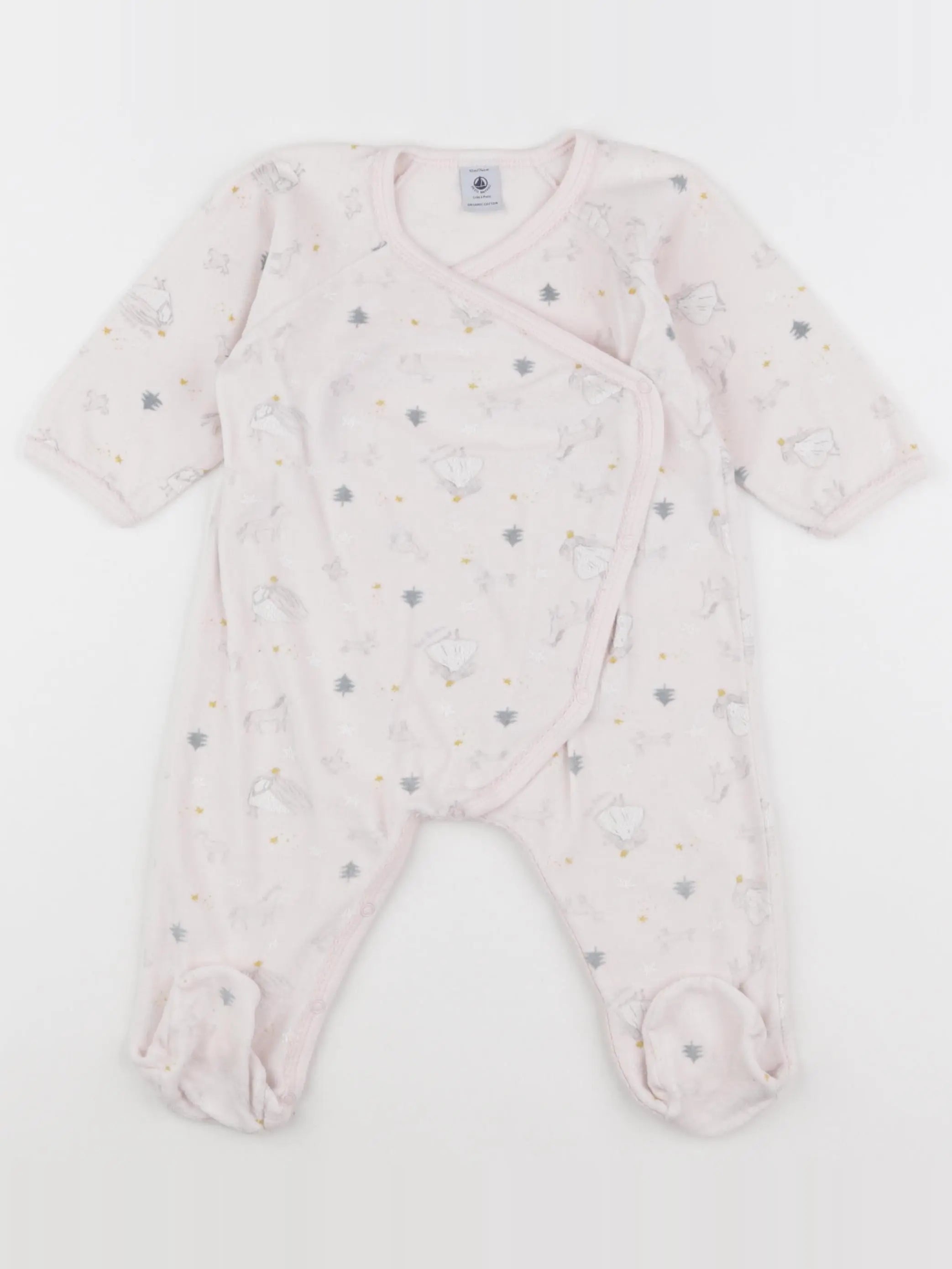 Petit Bateau - pyjama coton rose - 12 mois