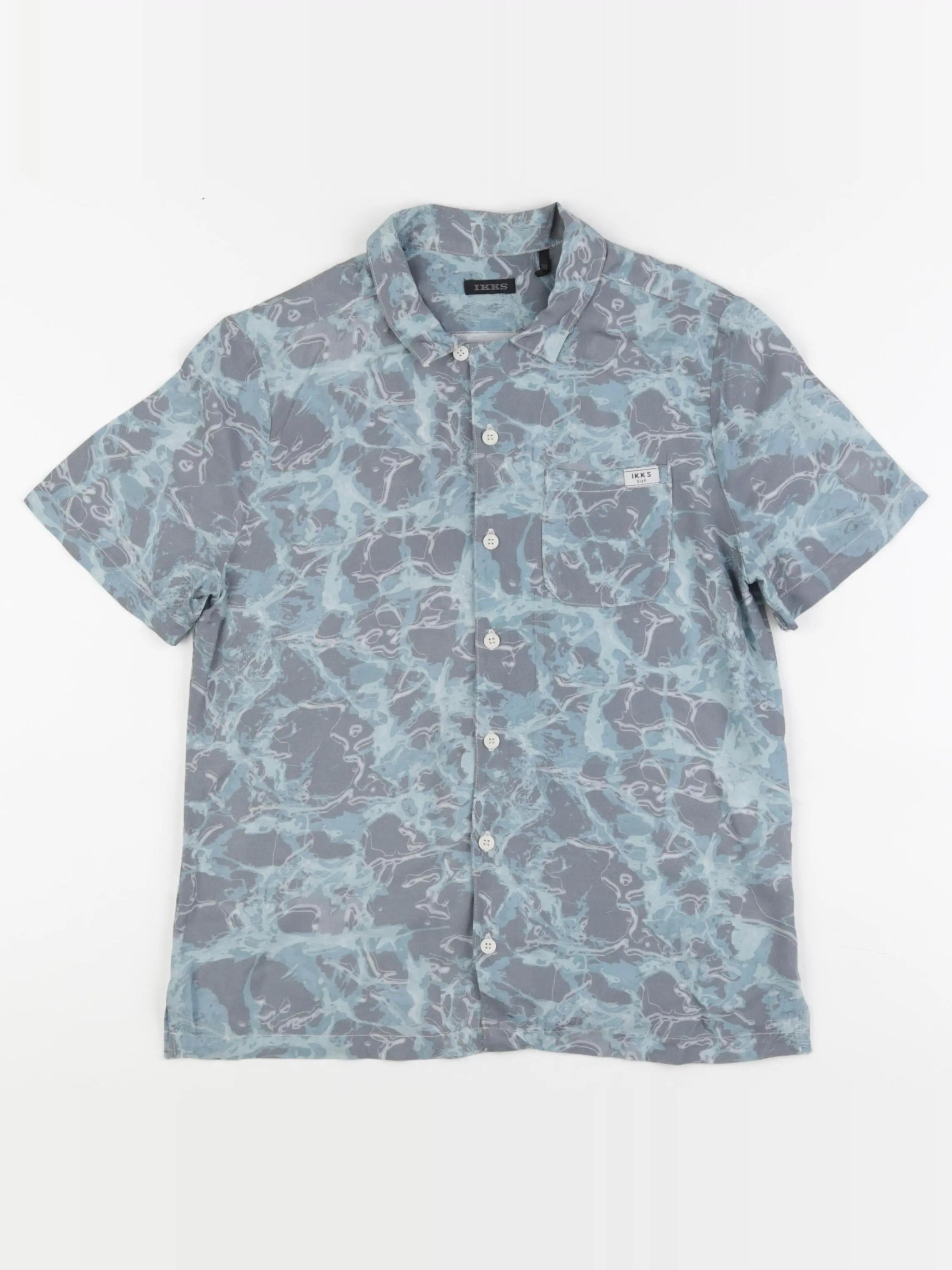 IKKS - chemise bleu, gris - 10 ans