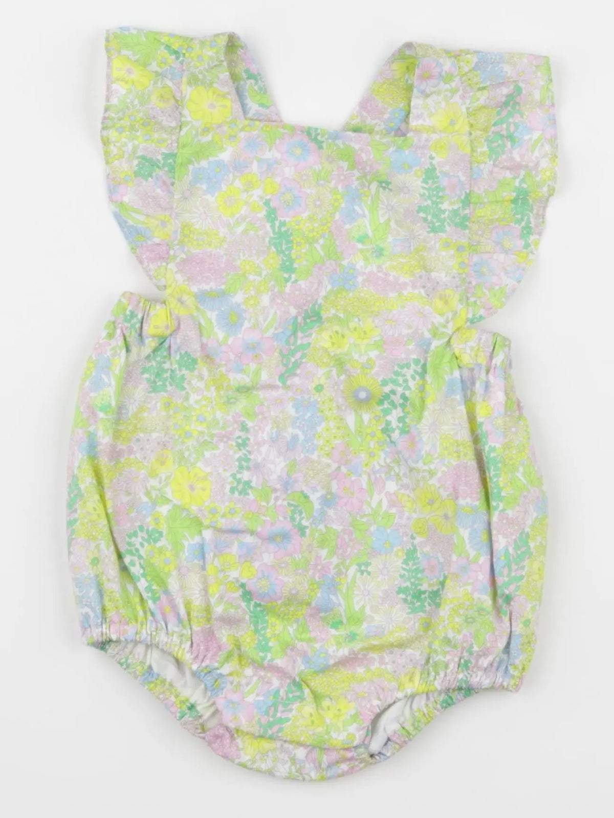 Jacadi - combinaison liberty vert, rose - 6 mois
