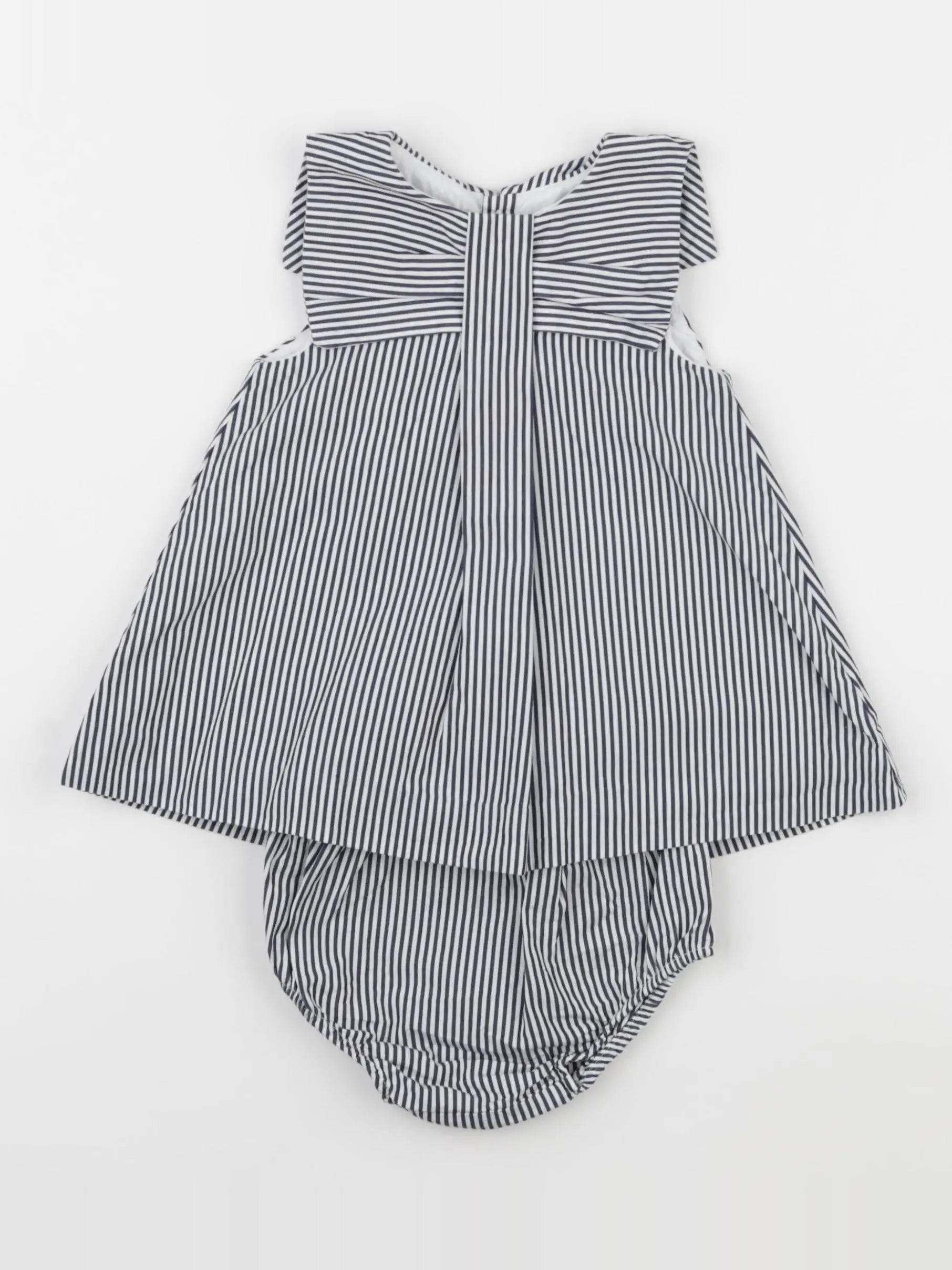 Jacadi - robe blanc, bleu - 6 mois