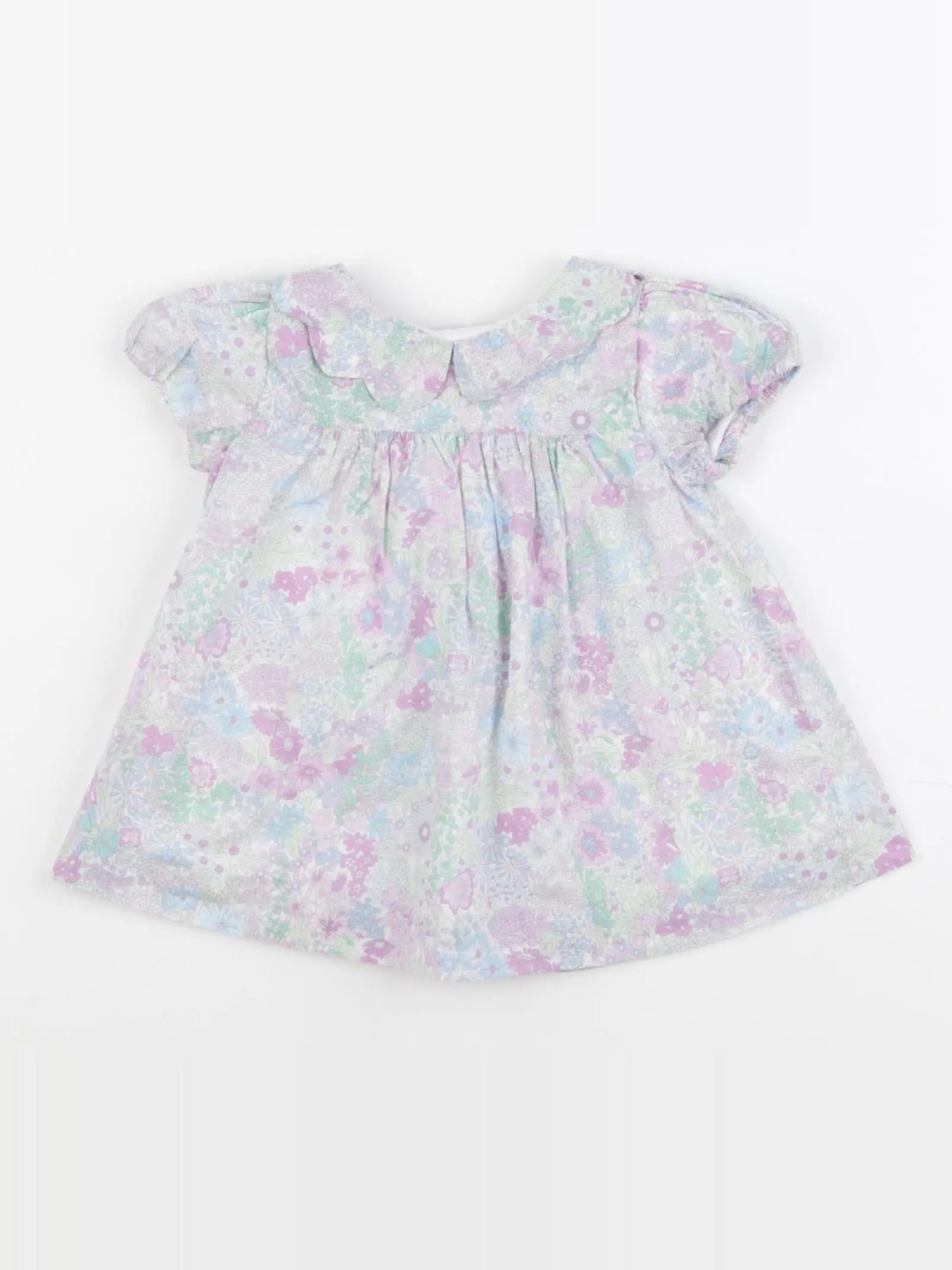 Jacadi - robe liberty violet, vert - 3 mois