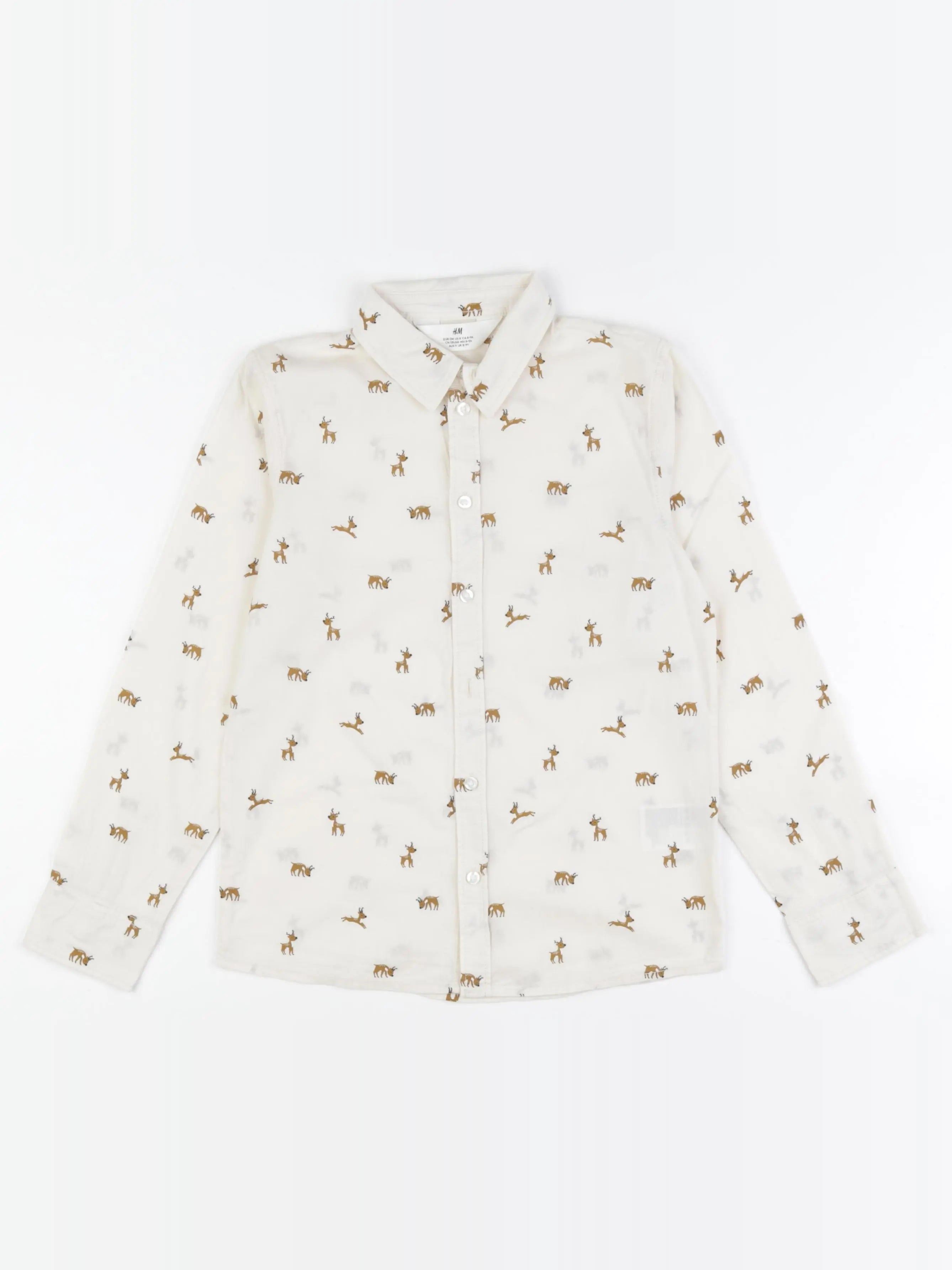 H&M - chemise beige - 8/9 ans