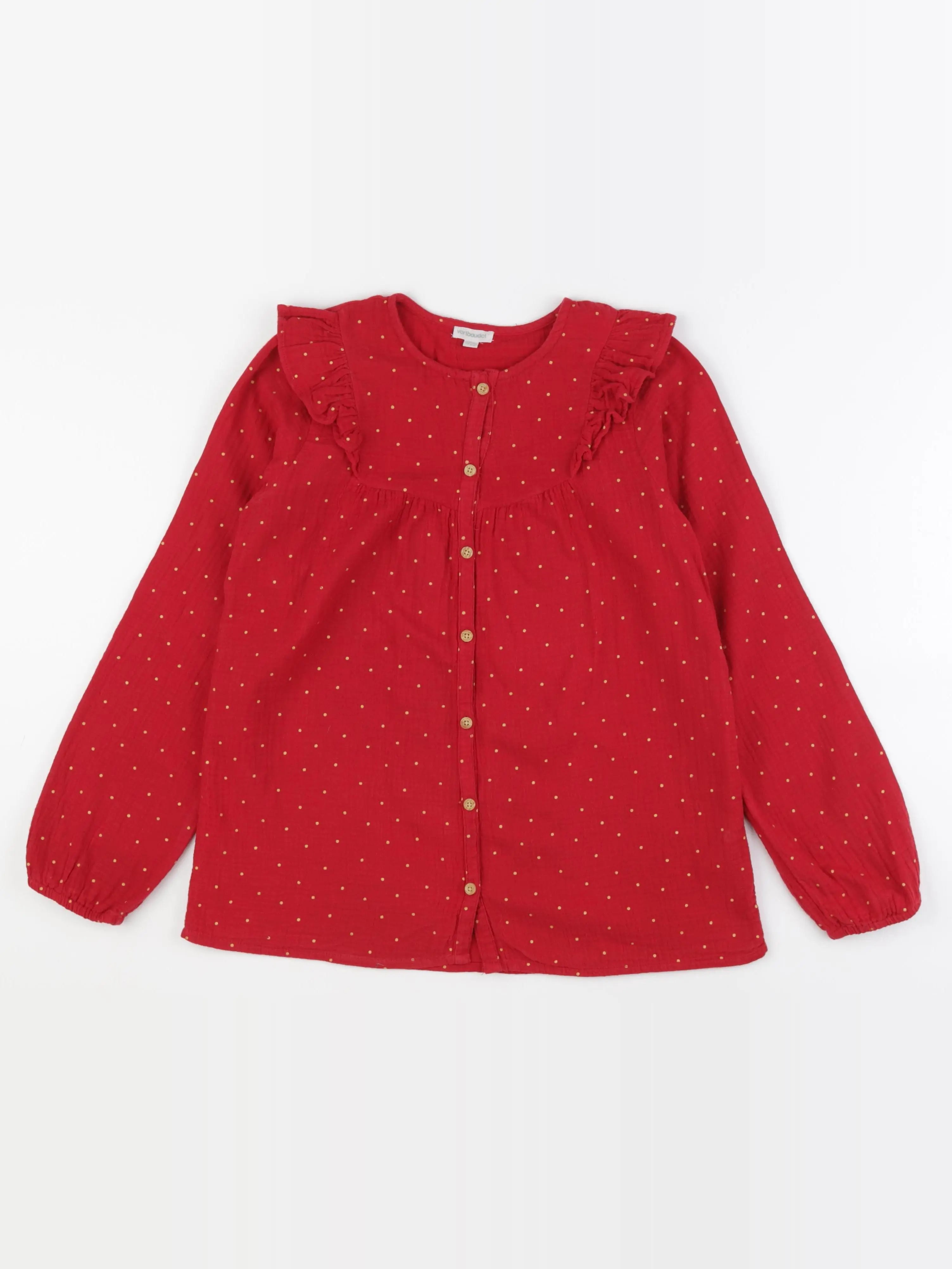 Vertbaudet - blouse rouge, or - 12 ans