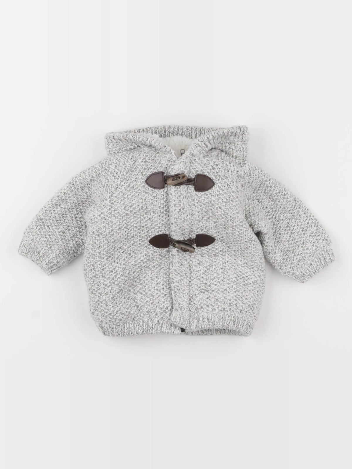 Vertbaudet - veste doublé blanc, gris - 9 mois