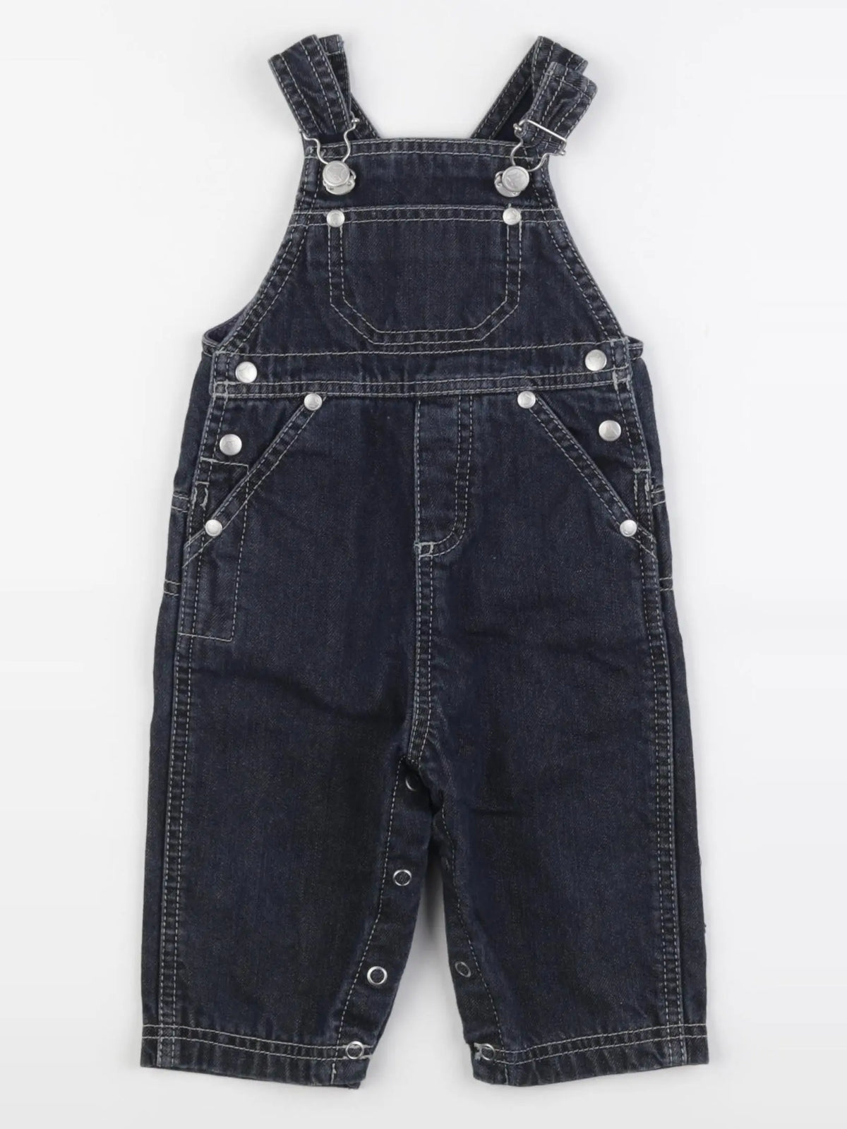 Petit Bateau - salopette doublé bleu - 6 mois