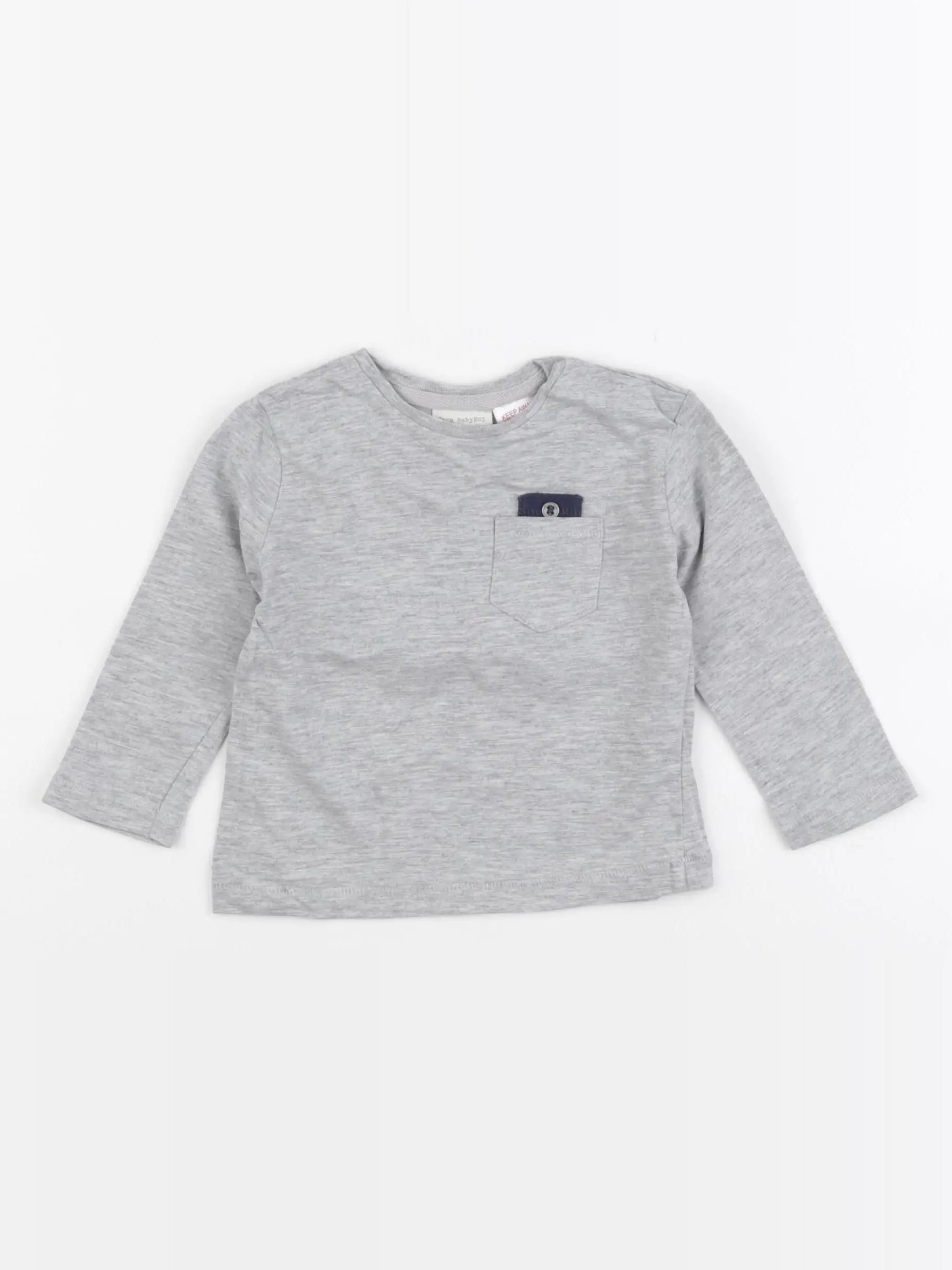 Zara - tee-shirt gris - 3/6 mois