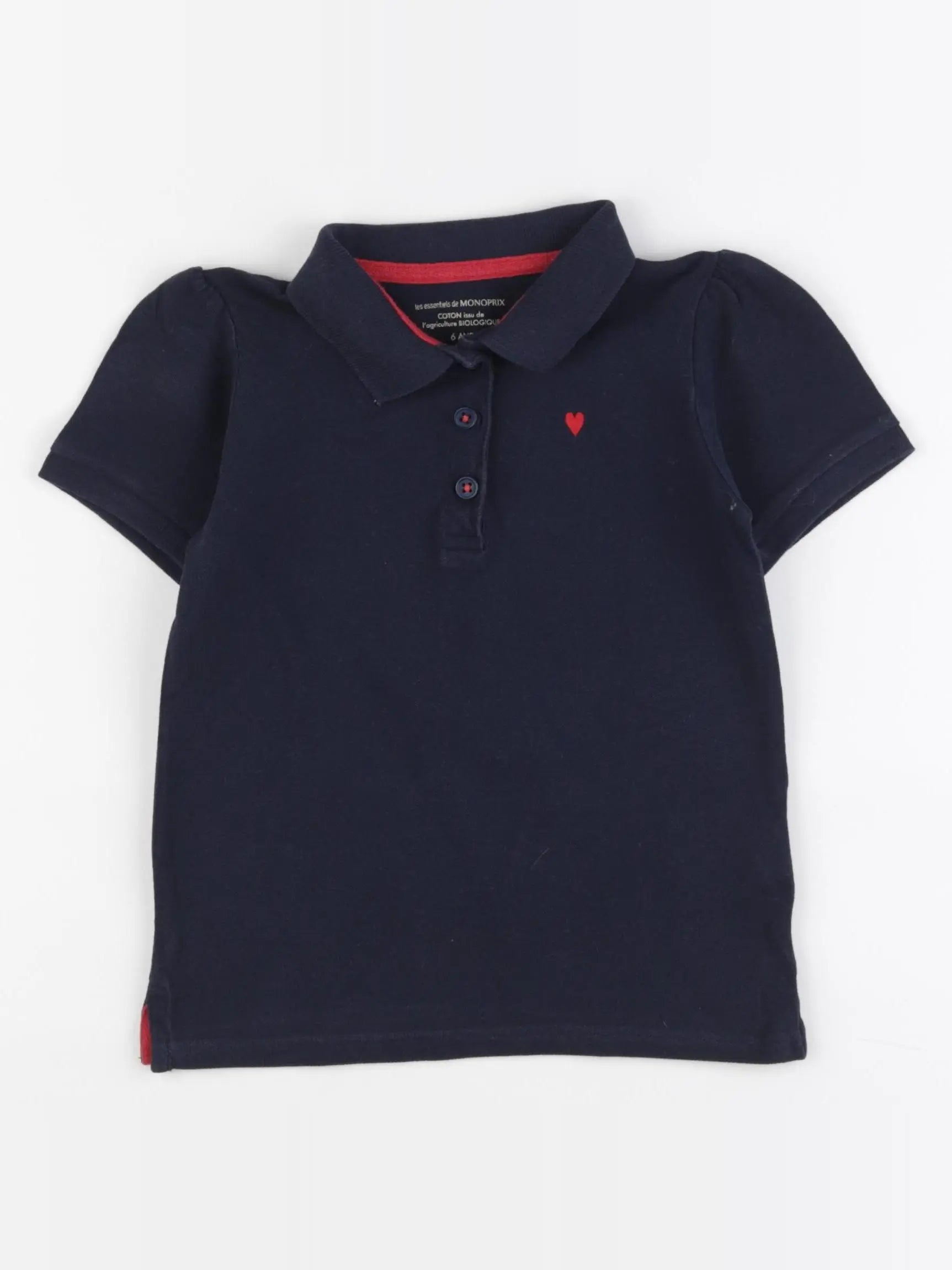 Monoprix - polo bleu - 6 ans