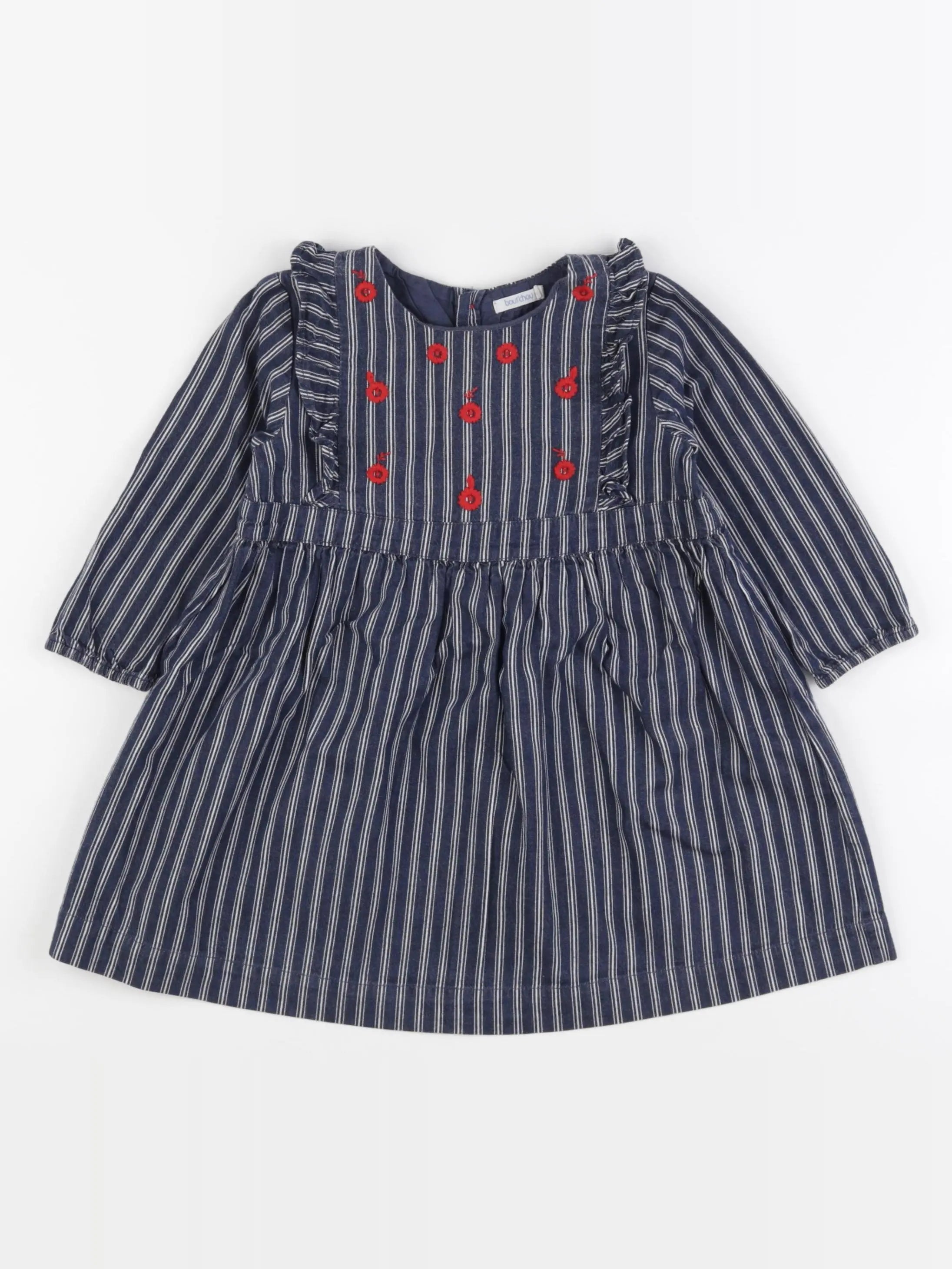 Boutchou - robe bleu, blanc - 24 mois
