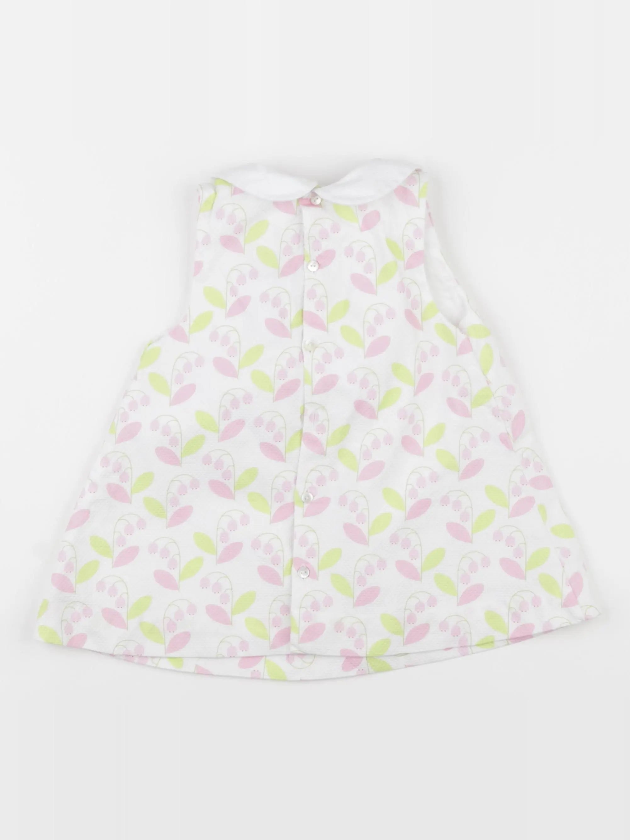 Jacadi - robe blanc, rose - 12 mois