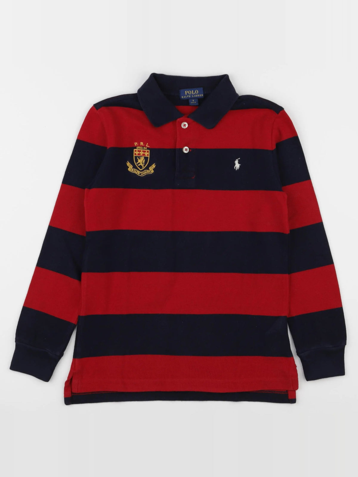 Ralph Lauren - polo bleu, rouge - 6 ans