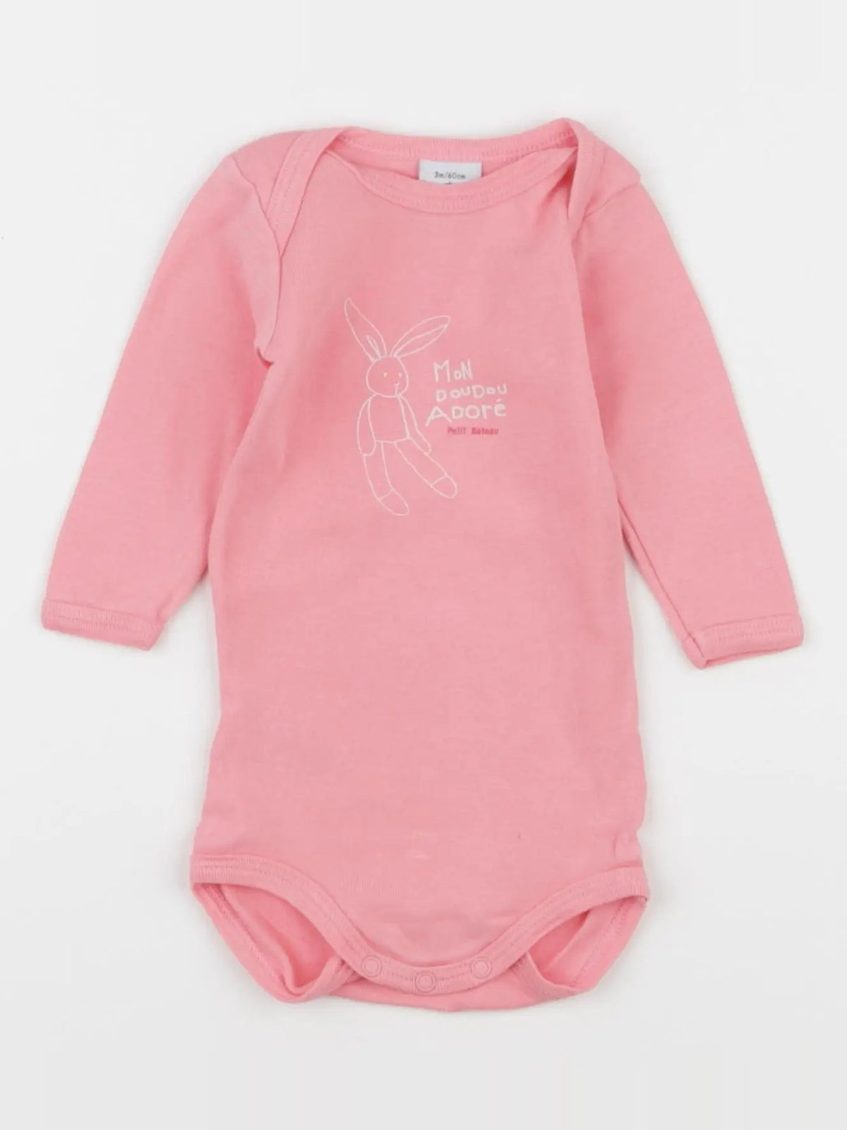 Petit Bateau - body rose - 3 mois