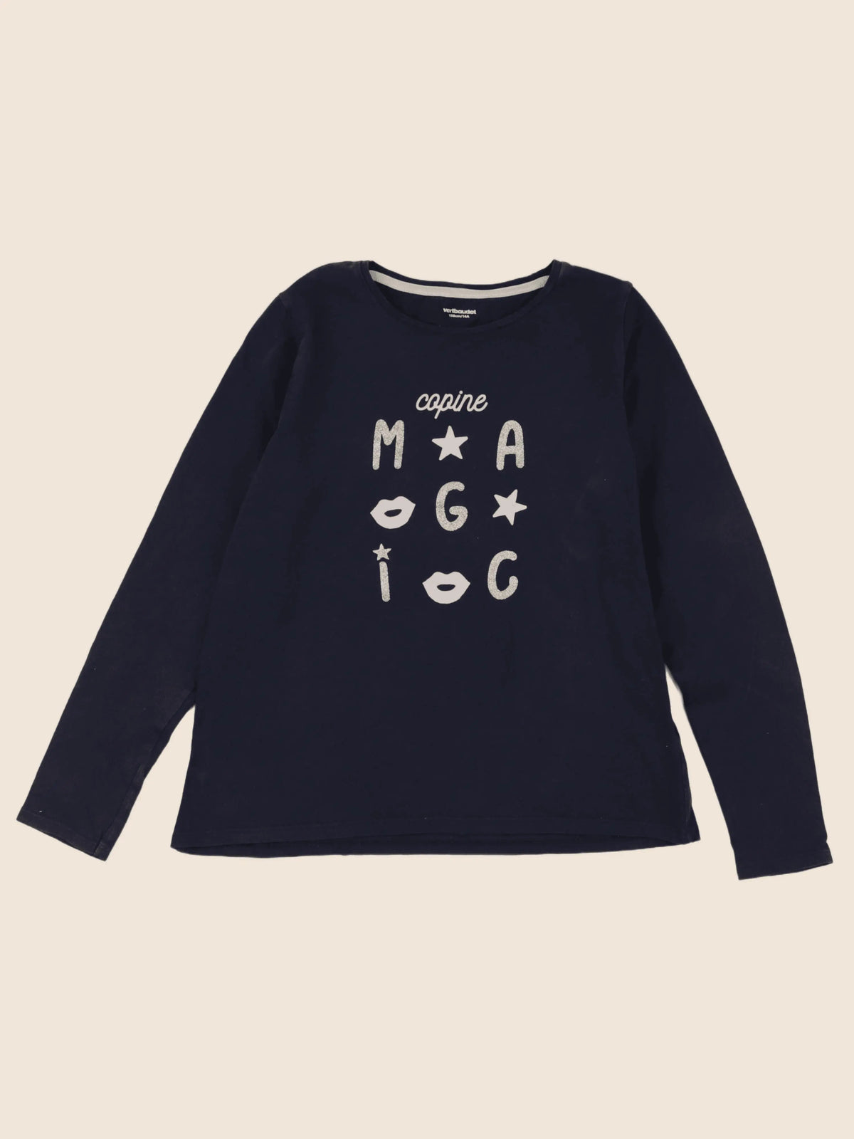 Vertbaudet - tee-shirt bleu, or - 14 ans