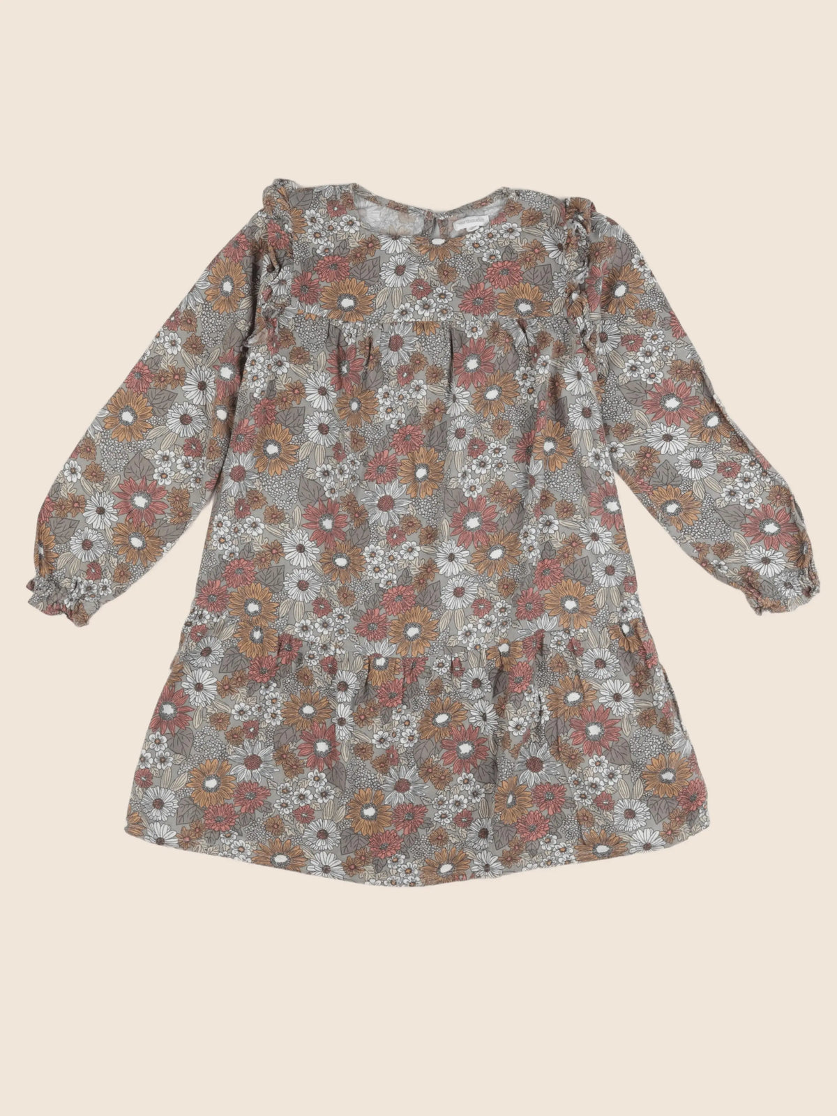 Vertbaudet - robe gris, marron - 8 ans